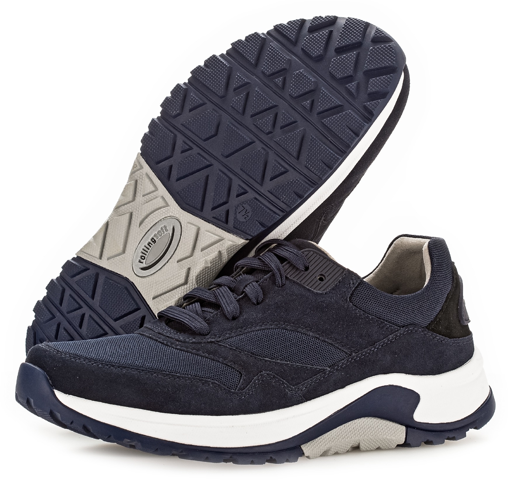 Gabor Rollingsoft Keilsneaker, Freizeitschuh, Halbschuh, Schnürschuh mit Wechselfussbett, Weite G