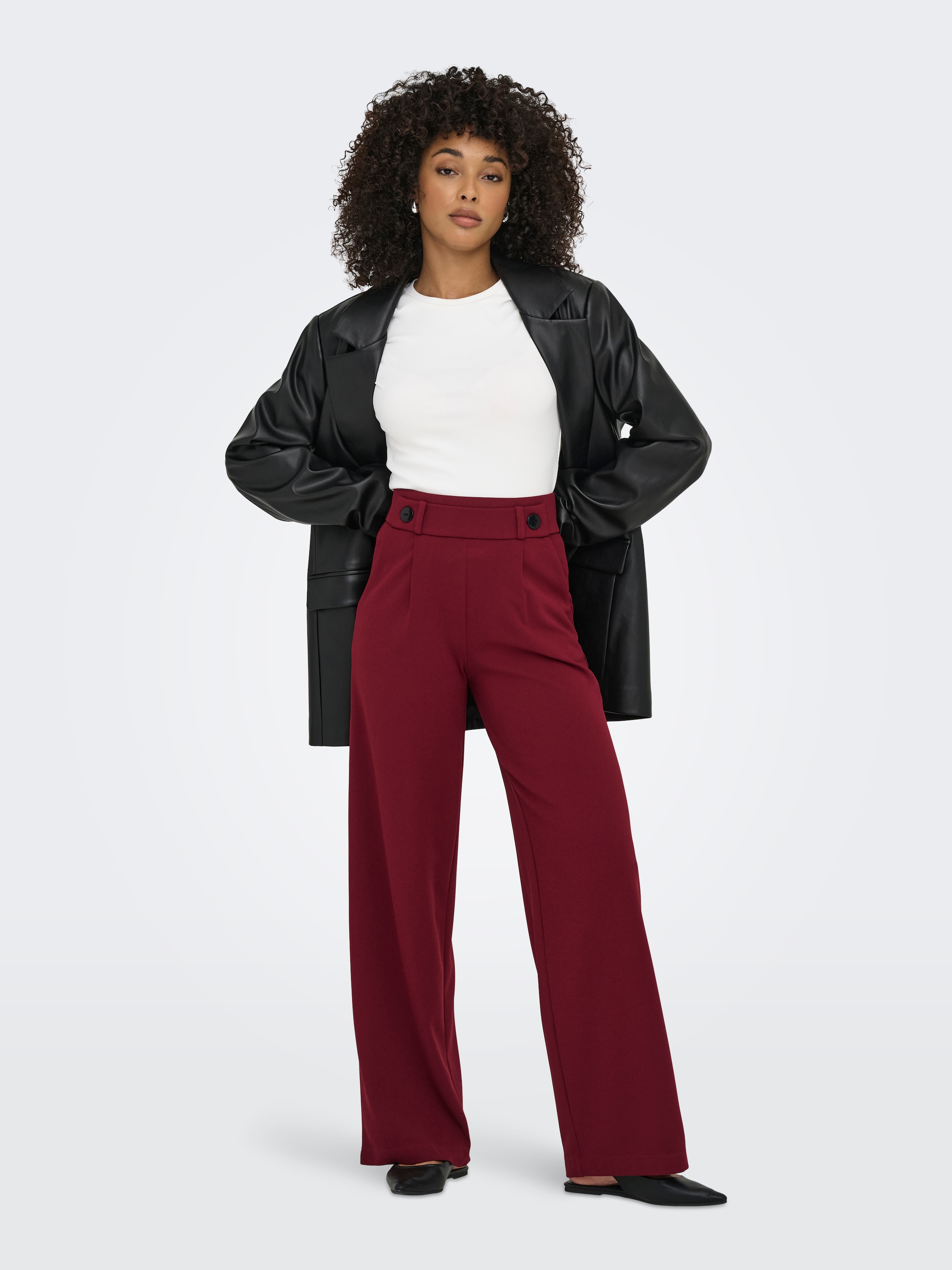 JDY Jerseyhose »JDYGEGGO NEW LONG PANT JRS NOOS«, mit dekorativem Riegel vorne am Bund