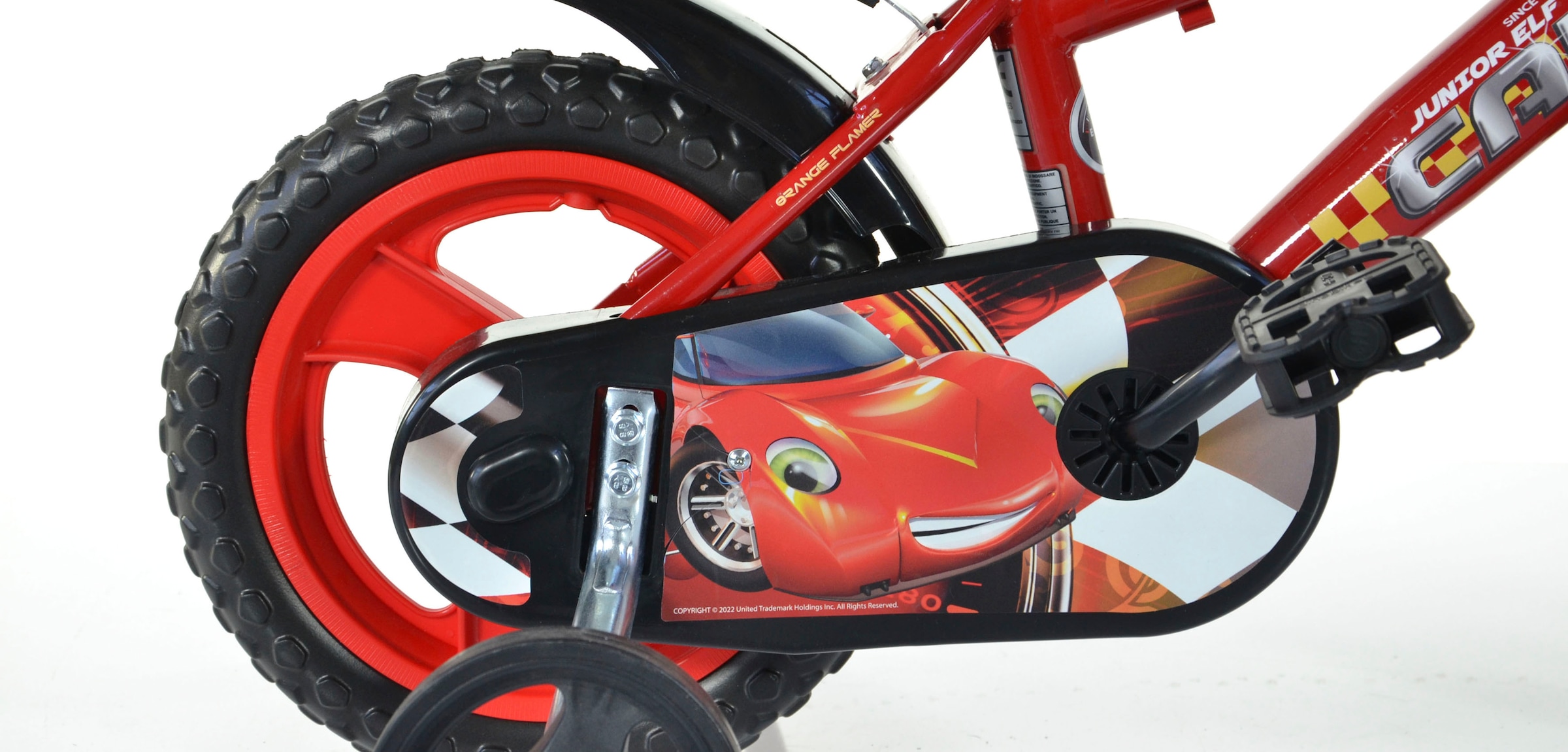 Dino Kinderfahrrad »Cars Buddy 12 Zoll«, 1 Gang, mit Stützrädern, Trinkflasche und Frontschild