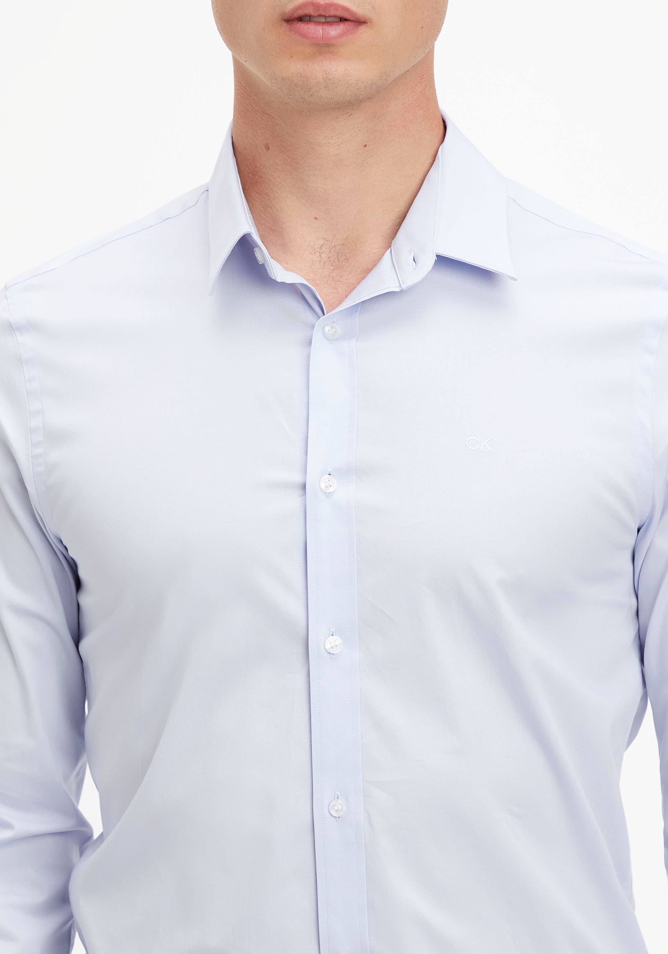 Calvin Klein Businesshemd »STRETCH POPLIN SLIM SHIRT«, mit Calvin Klein Logo auf der Brust