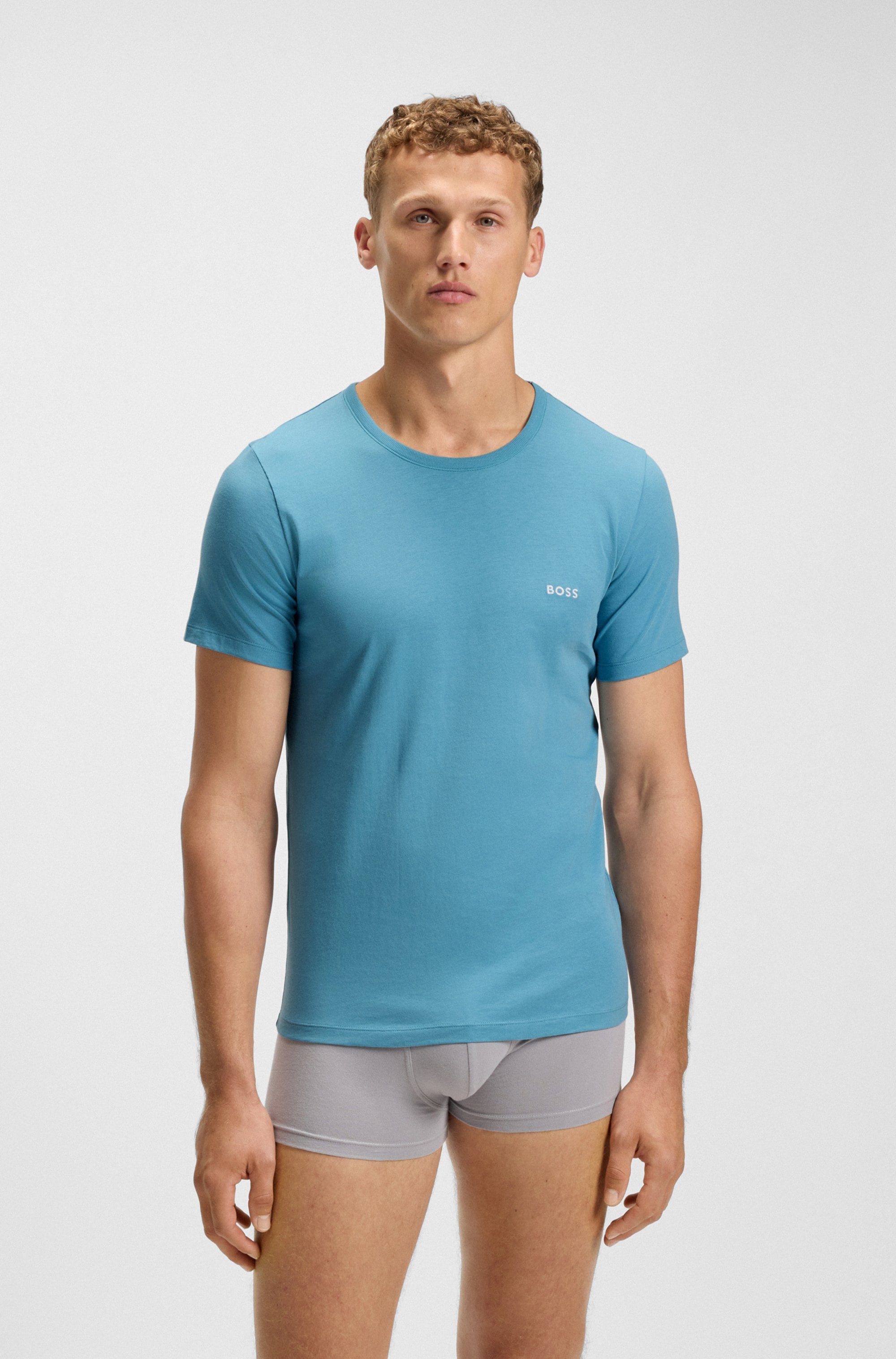 BOSS T-Shirt »TShirtRN 3P Classic«, (3 tlg.), mit Logostickerei