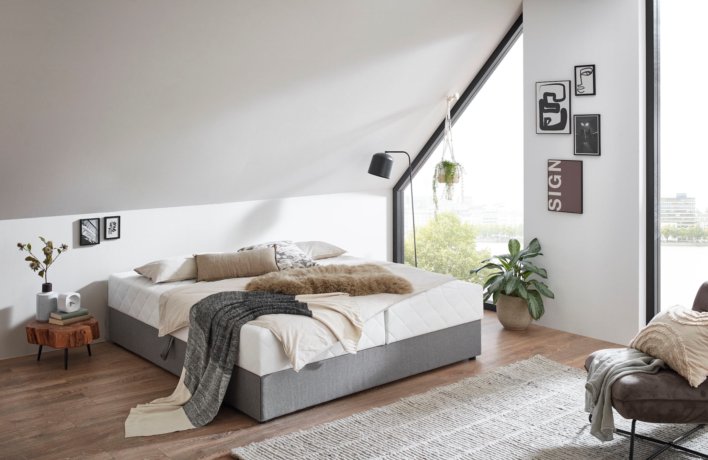 ATLANTIC home collection Boxbett »BELINA«, mit Taschenfederkernmatratze und geräumigem Bettkasten