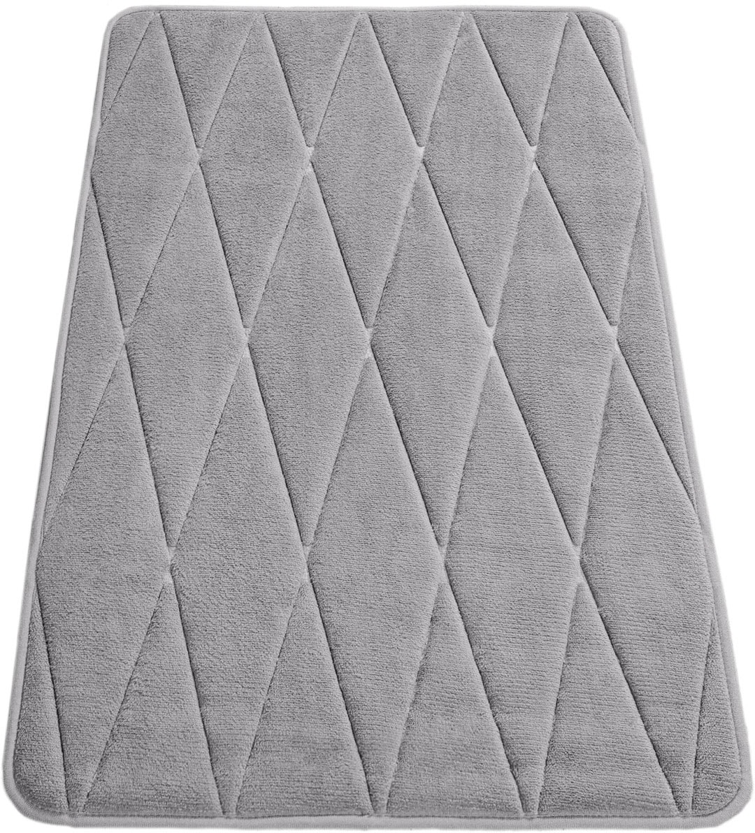 Paco Home Badematte »Corby 254, Memory-Schaum Effekt«, rutschhemmend beschichtet, fussbodenheizungsgeeignet, Badteppich, Uni Farben, Rauten Muster, Hoch-Tief Effekt