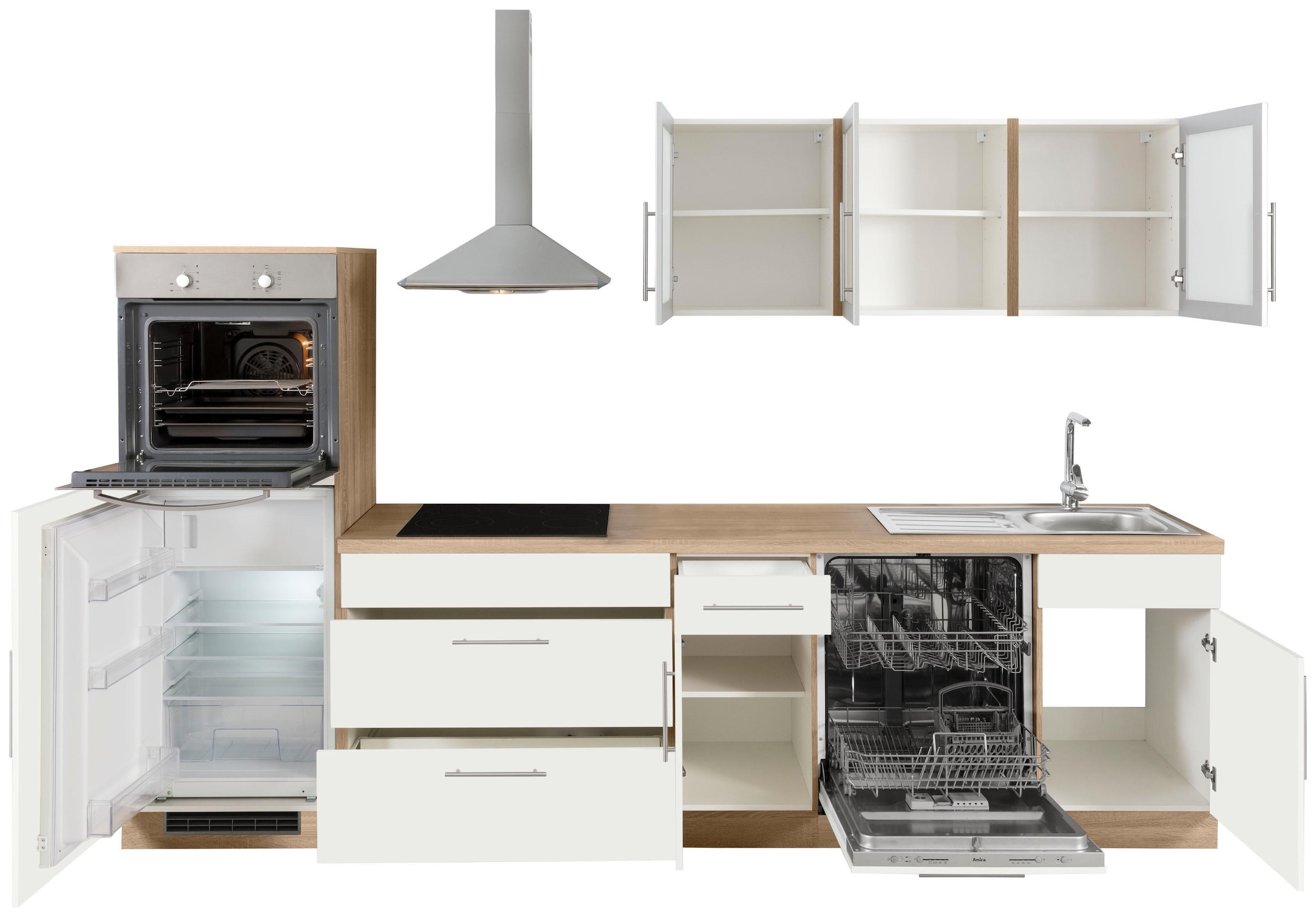 ❤ wiho Küchen Küchenzeile Jelmoli-Online im Shop ohne entdecken cm Breite 300 E-Geräte, »Aachen«