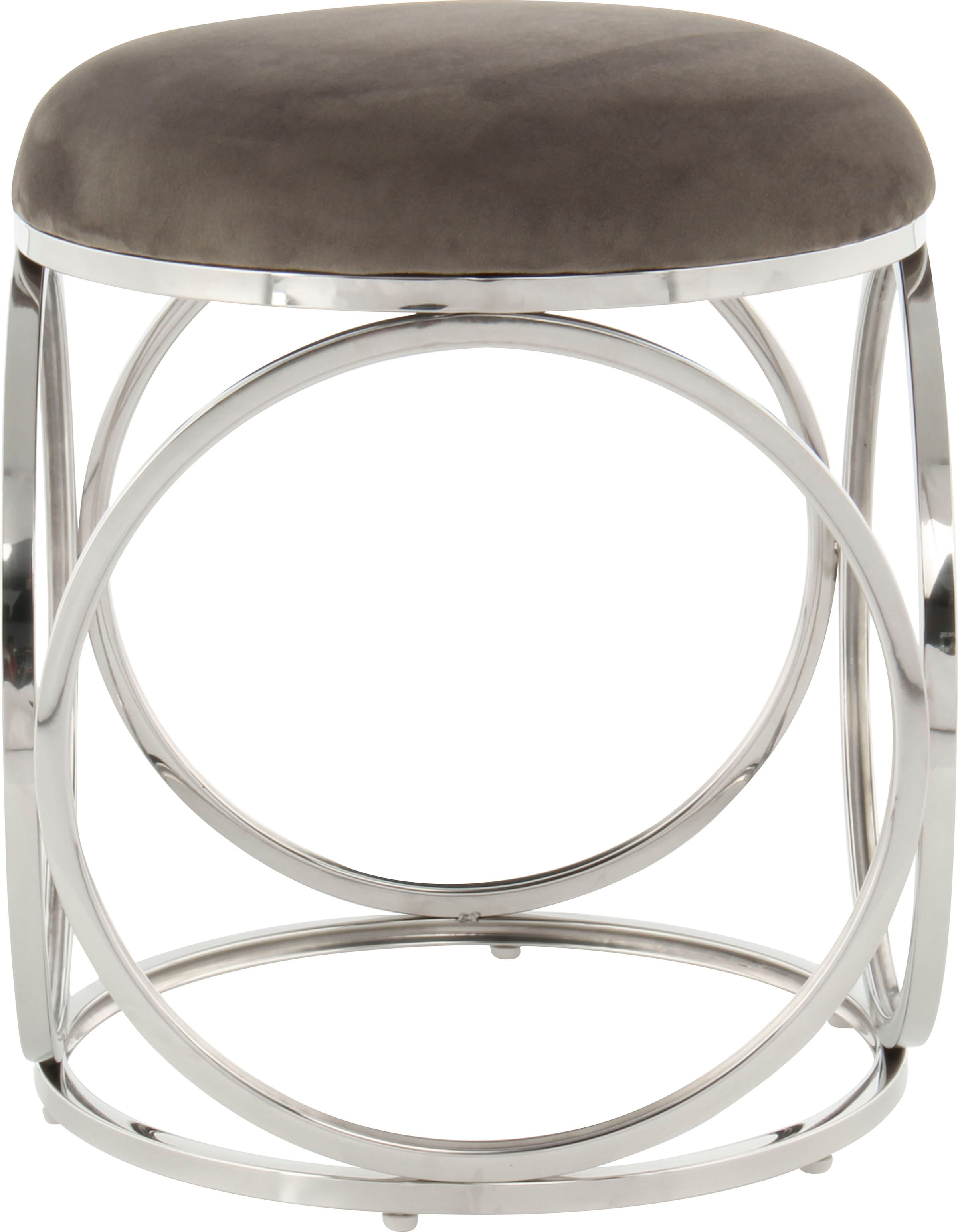 Kayoom Sitzhocker »Hocker Whitney 325,Hocker mit offenem Design, Gestell aus Metall«, (1 St.), glamourös, hochwertig, pflegeleicht, rundes Sitzkissen