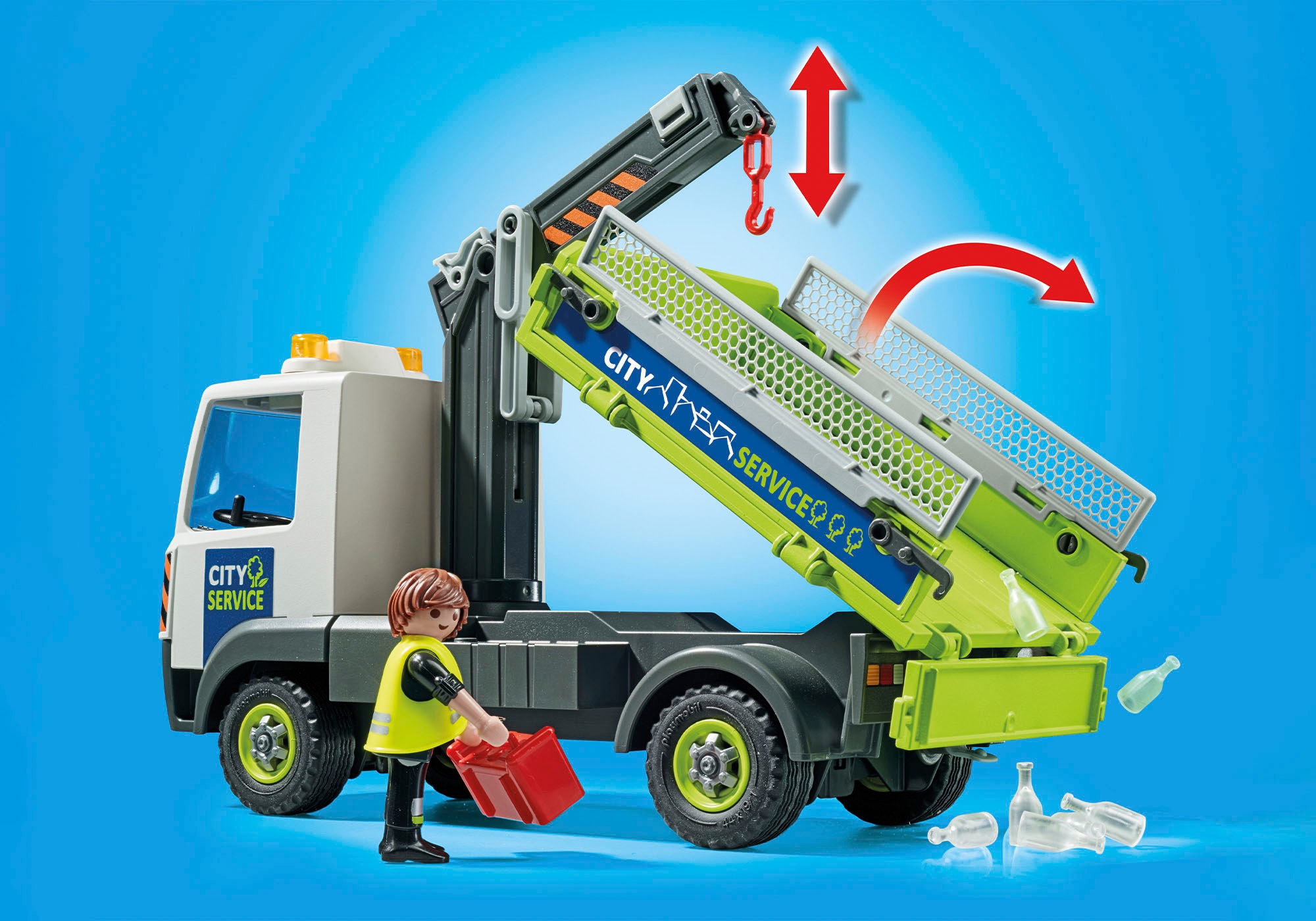 Playmobil® Konstruktions-Spielset »Altglas-LKW mit Container (71431), My Action Heroes«, (62 St.)