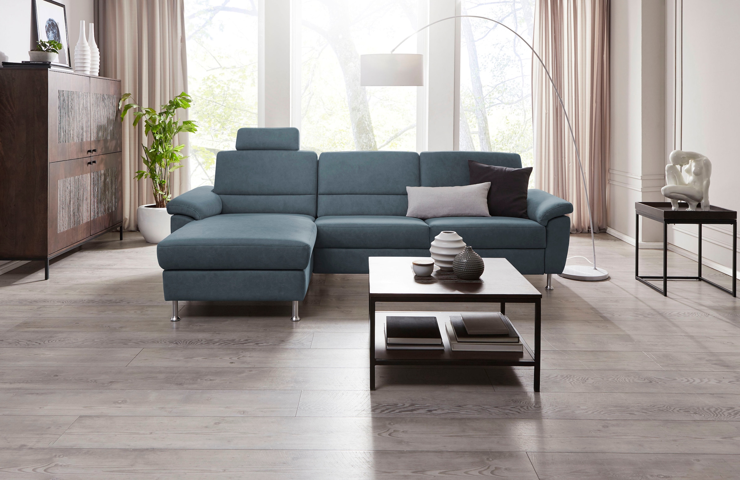 CALIZZA INTERIORS Ecksofa »Onyx L-Form«, Recamiere links oder rechts, wahlweise mit Bettfunktion, Breite 270 cm