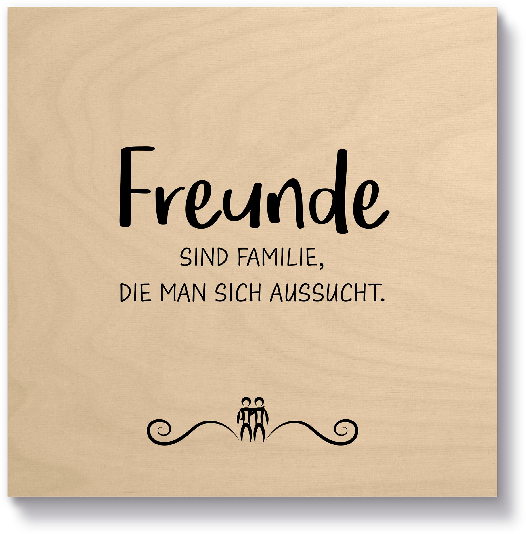 Artland Holzbild »Freunde I«, Sprüche & Texte, (1 St.)