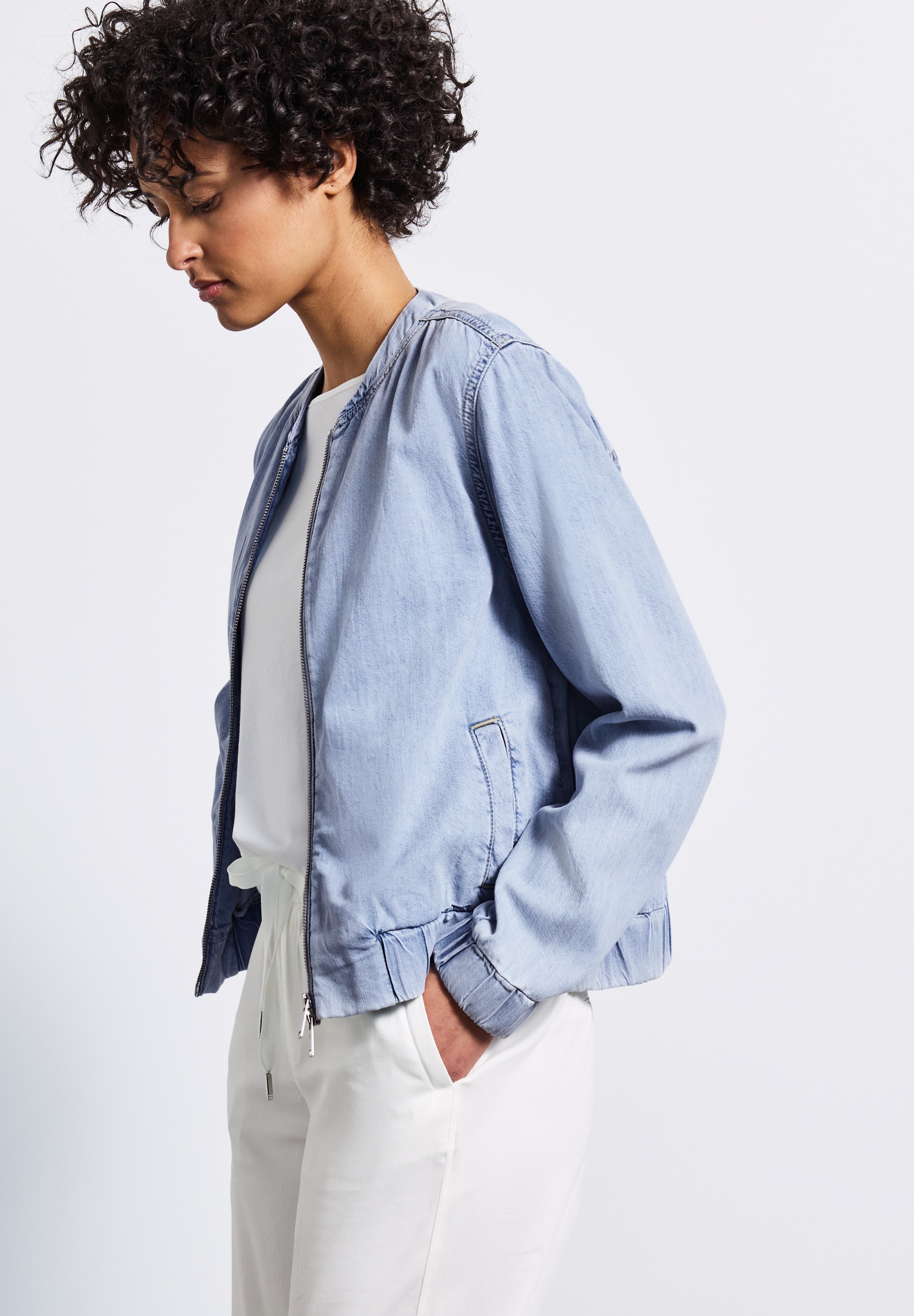 STREET ONE Blouson, ohne Kapuze, Jeans/Denim mit seitlichen Taschen