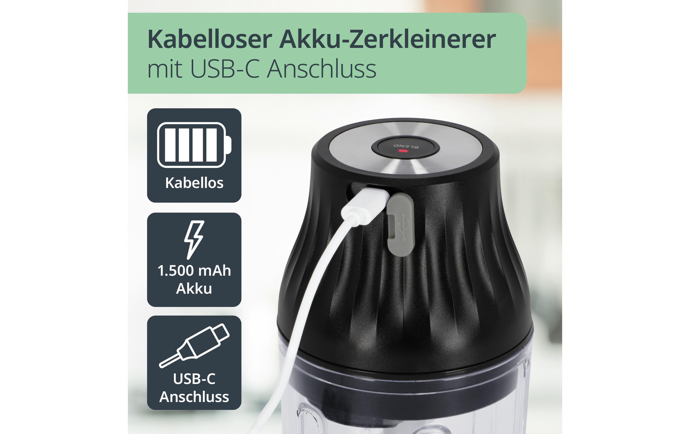 ADE Zerkleinerer »Elektrisch KG2426-1 1500 mAh 0.15 l«