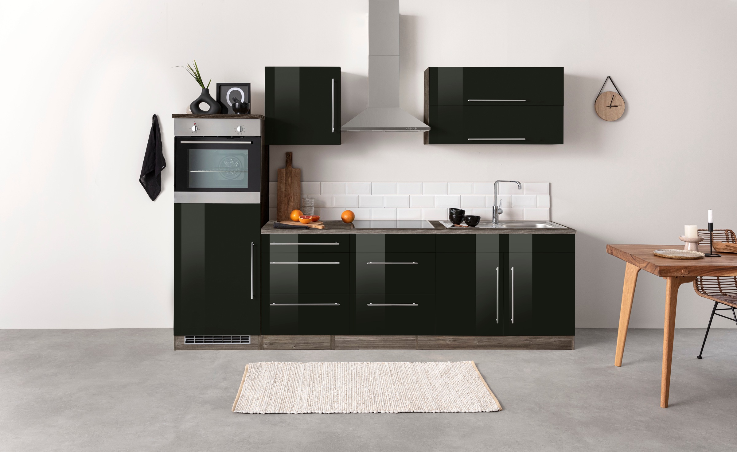 KOCHSTATION Küchenzeile "KS-Samos" Breite 270 cm, wahlweise mit E-Geräten und Induktionskochfeld