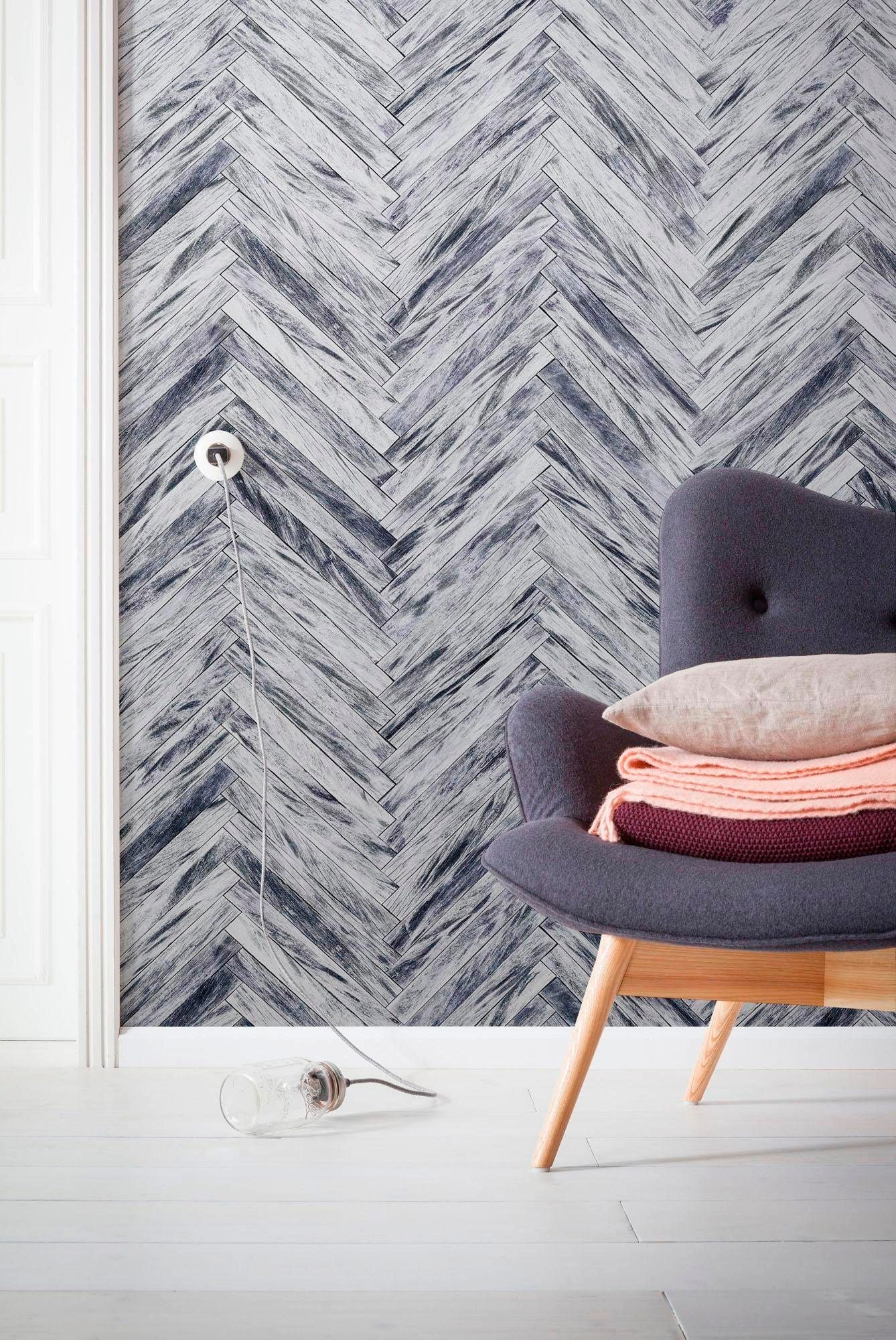 Komar Vliestapete »Herringbone«, (Breite x Höhe), Vliestapete, 100 cm Bahnbreite