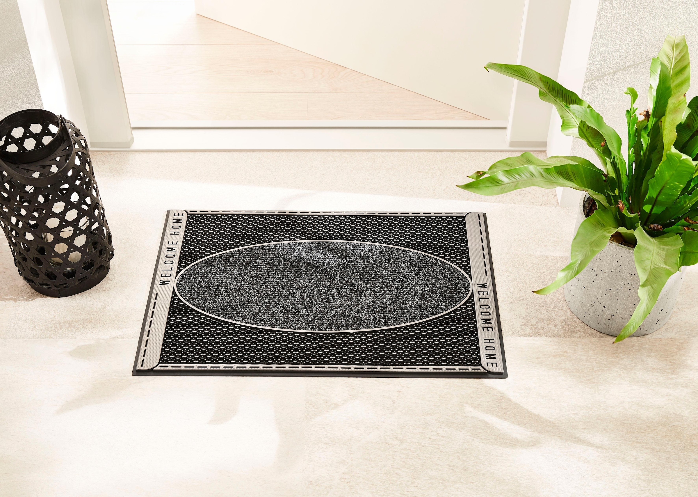 Home2Fashion Fussmatte »DC Clean Welliton, Welcome«, rechteckig, 8 mm Höhe, Schmutzfangmatte, mit Spruch, robust, In- und Outdoor geeignet