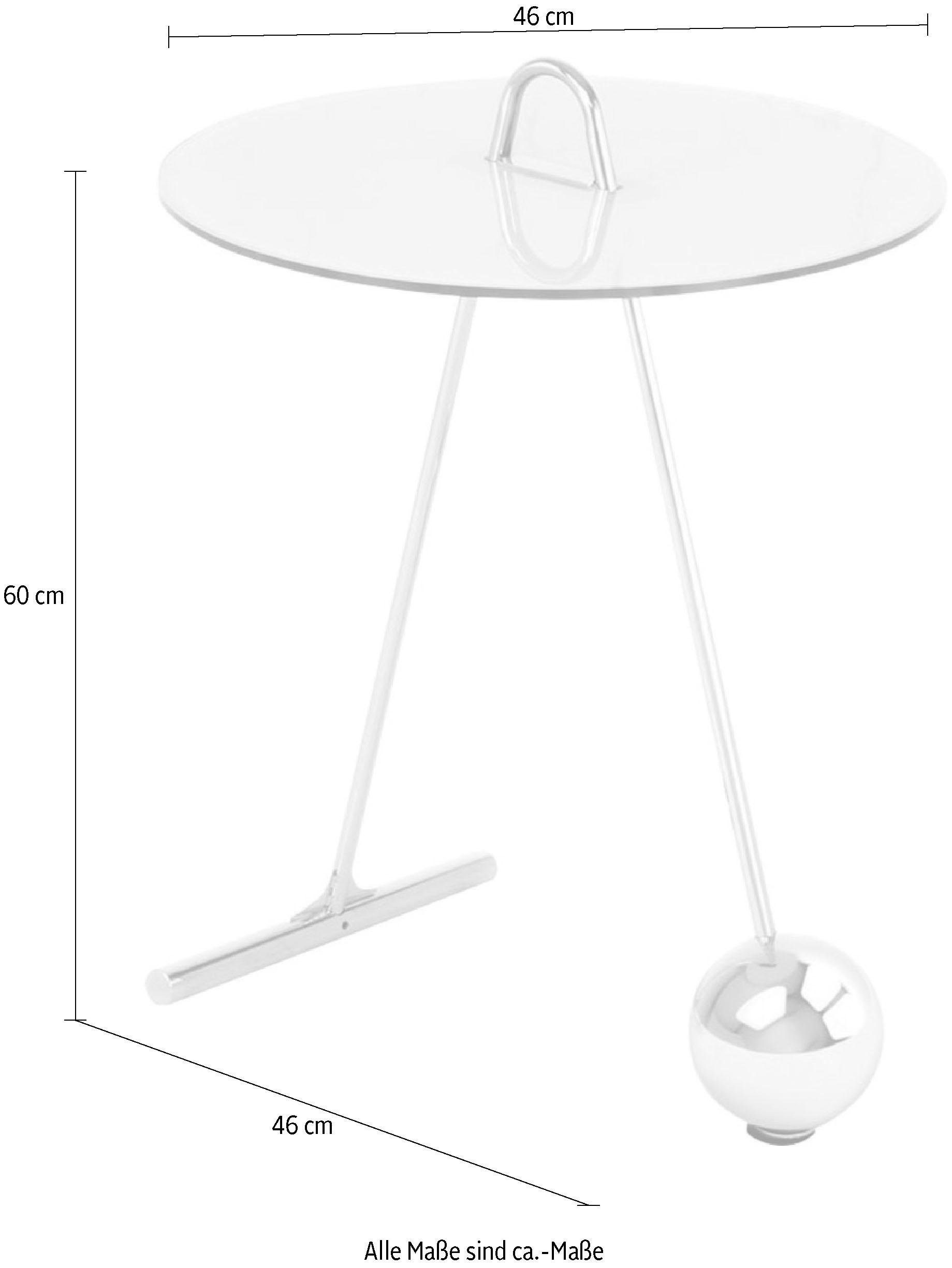 Kayoom Beistelltisch »Pendulum 525, mit runder Tischplatte«, (1 St.), Marmoroptik, Gestell im Pendel-Design, praktisch tragbar