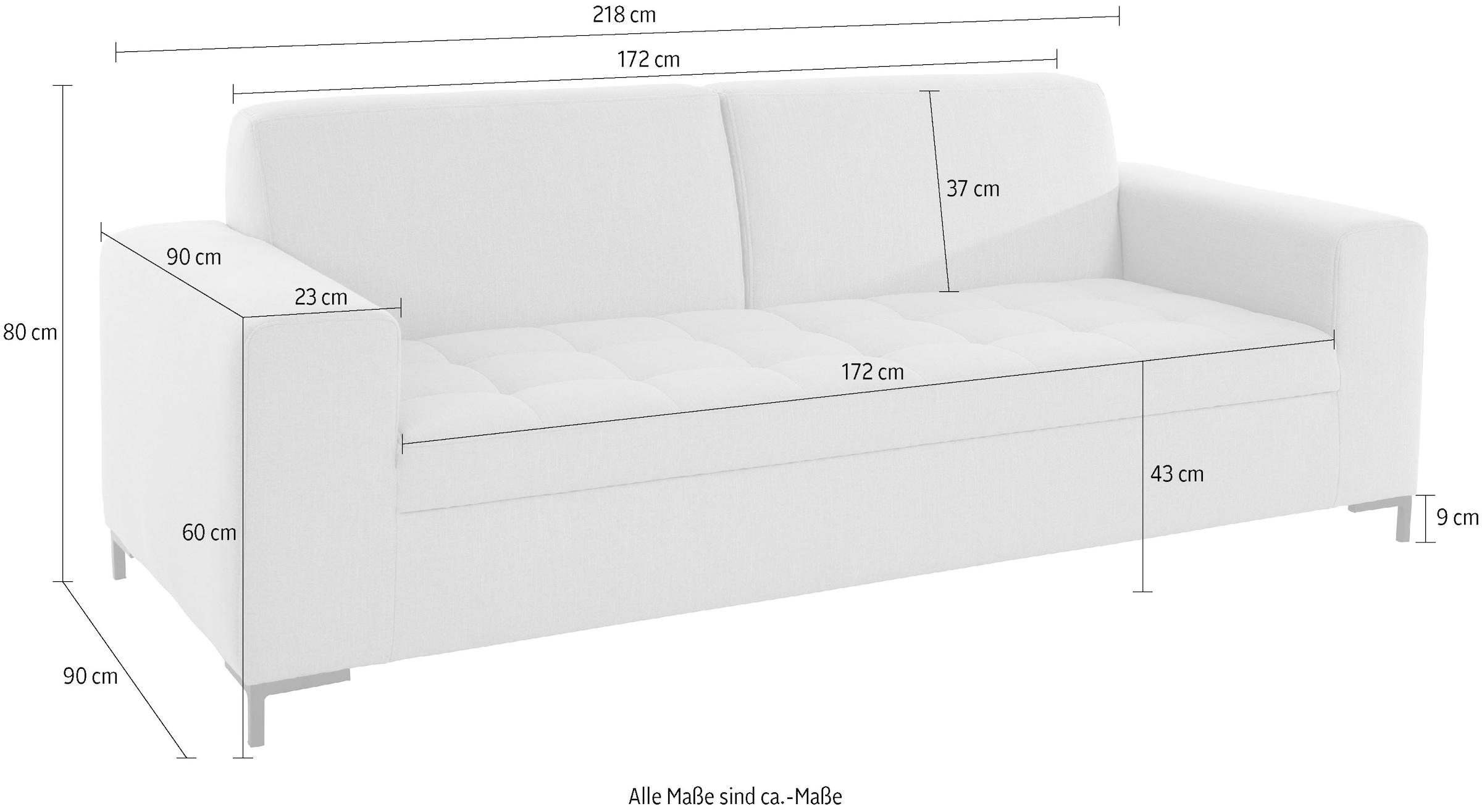 GOODproduct 3-Sitzer »Grazzo«, hochwertige Stoffe aus recyceltem Material, Steppung im Sitzbereich