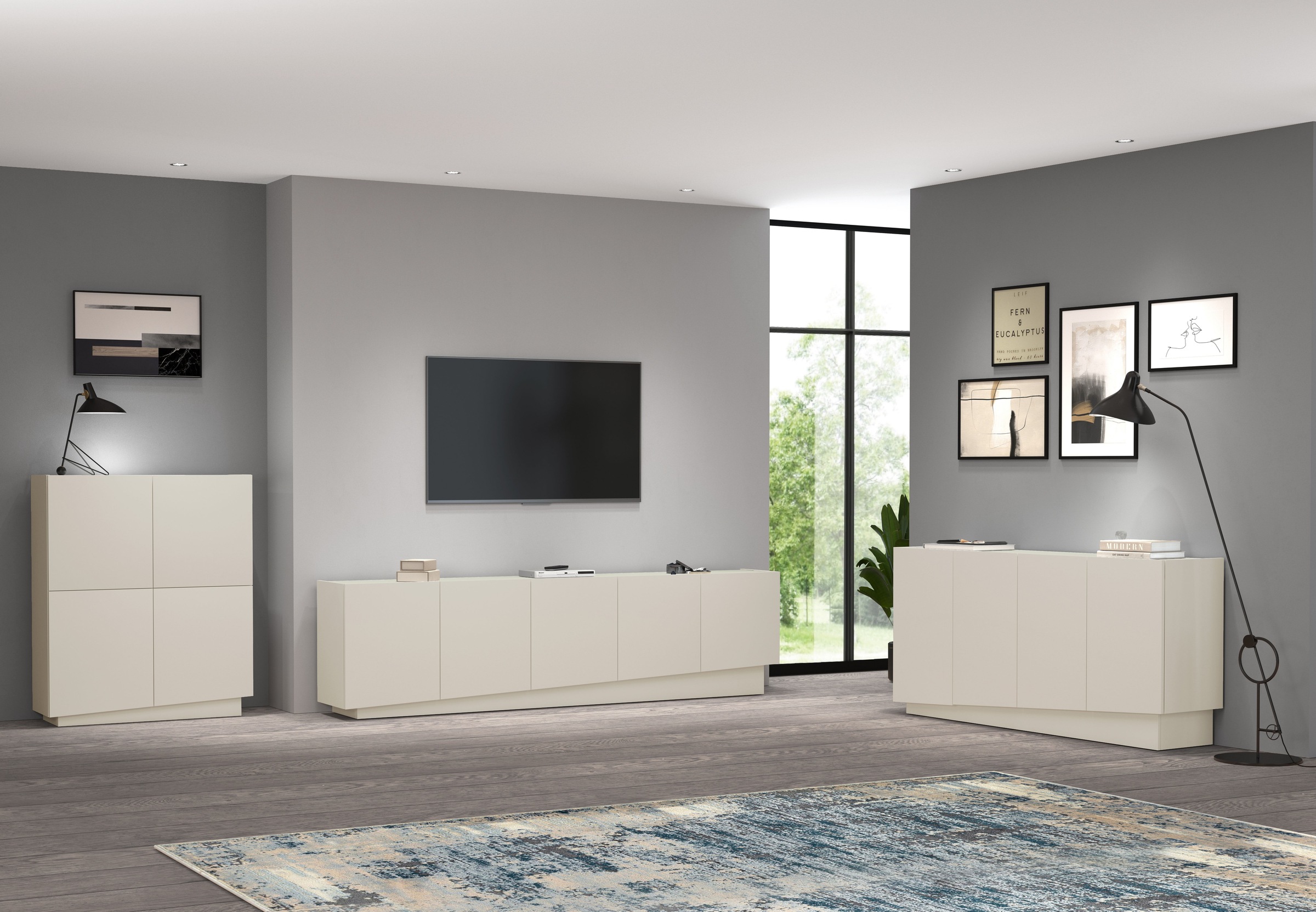 INOSIGN Highboard »VELA, Highboard, Höhe 120 cm,Design mit schrägen Türen«, (1 St.), Made in Italy, Masse-B/T/H: 100x35x120,hohes Sideboard,Anrichte,Kommode