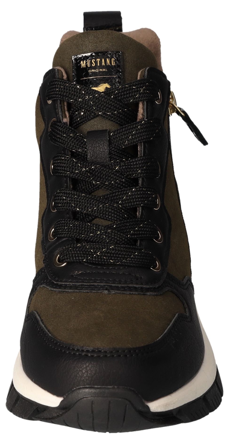 Mustang Shoes Schnürboots, High Top Sneaker, Stiefelette mit zusätzlichem Reissverschluss
