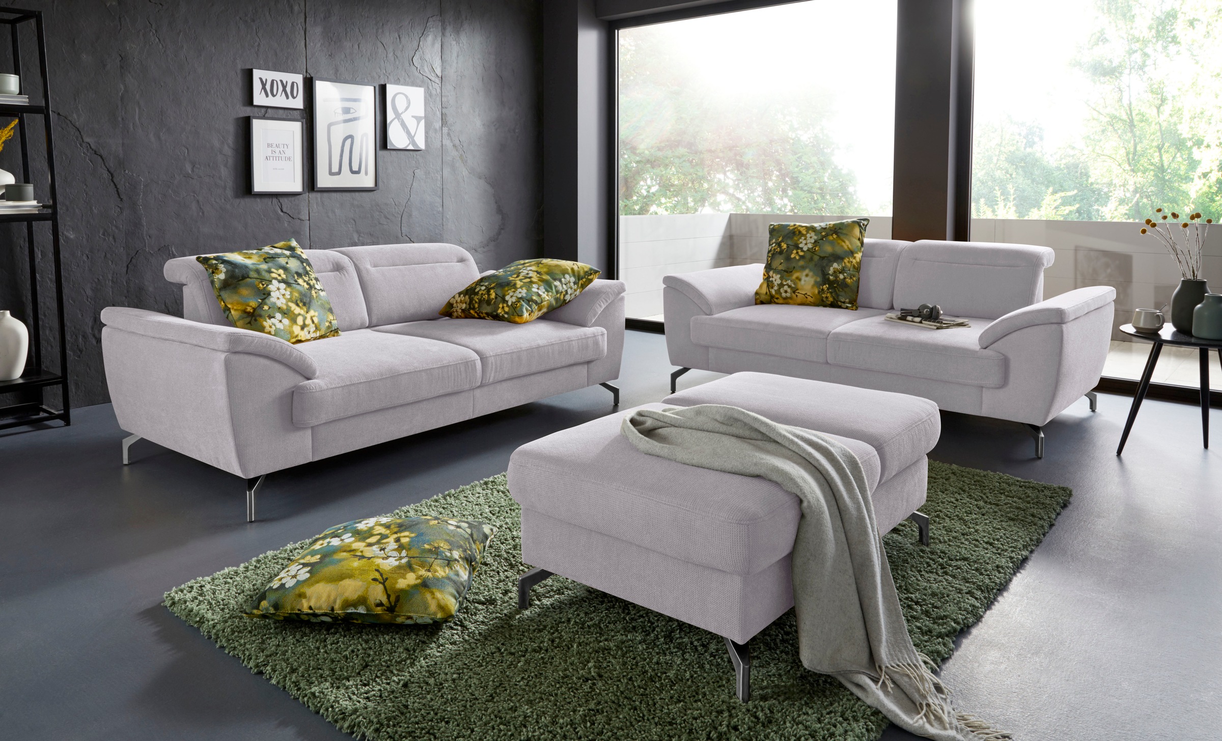 sit&more Hocker »Percy«, Fusshöhe 15cm, mit Klappfunktion, wahlweise in 2 Fussfarben