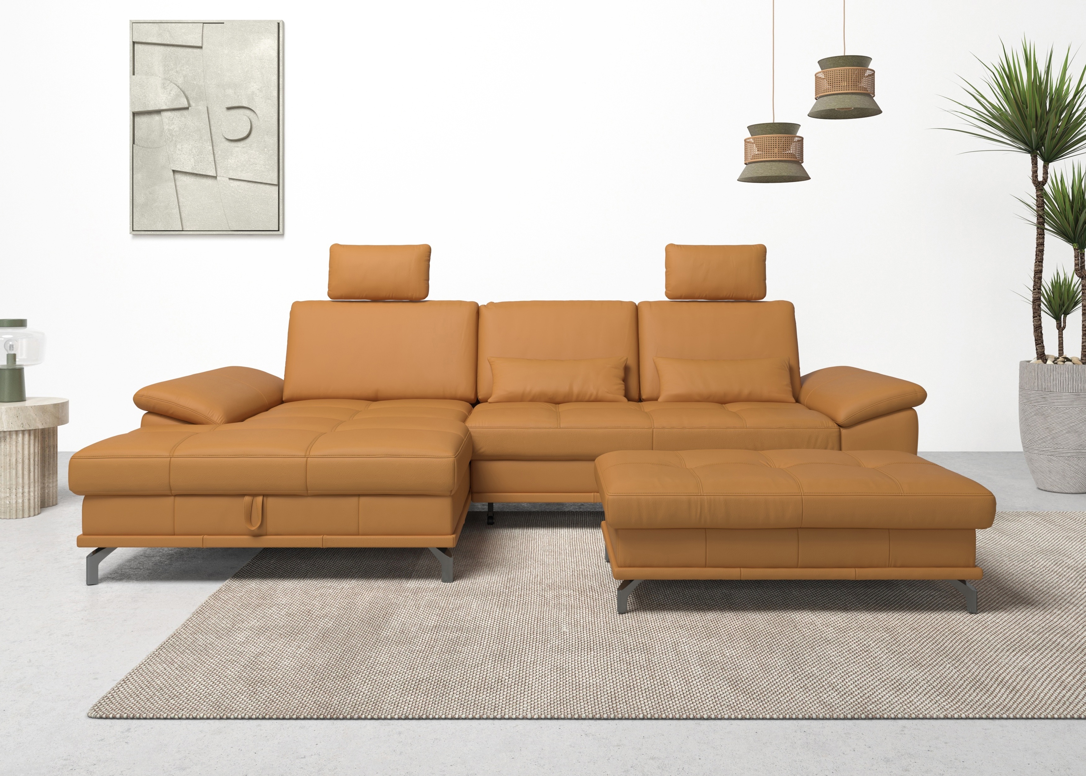 GOODproduct Ecksofa "Costello L-Form, B: 301 cm mit Sitztiefen-, Armteilverstellung &" 3 Nierenkissen, optional Bettfunktion & Bettkasten