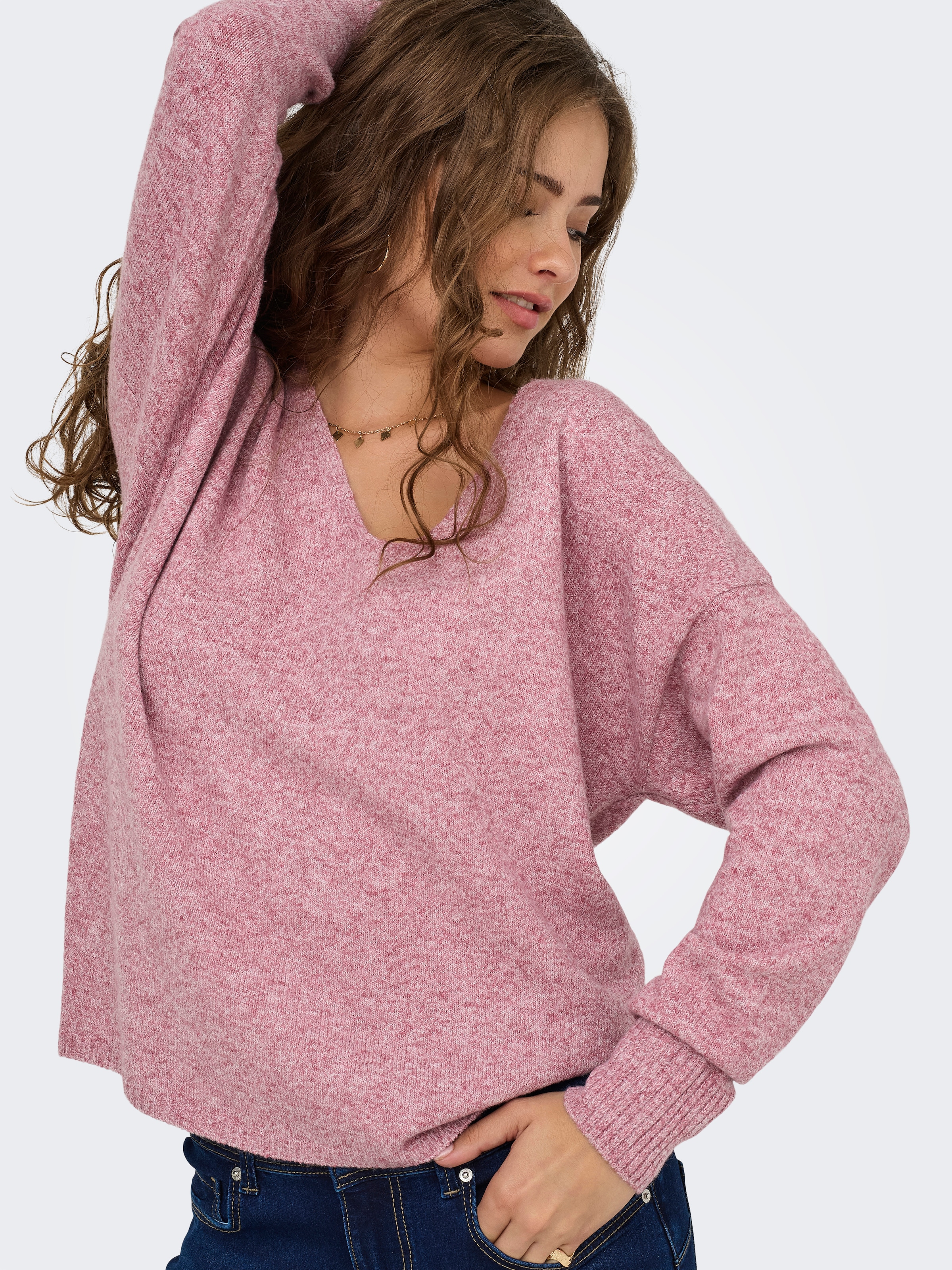 ONLY V-Ausschnitt-Pullover »ONLRICA LIFE L/S V-NECK PULLO KNT NOOS«, mit V-Ausschnitt