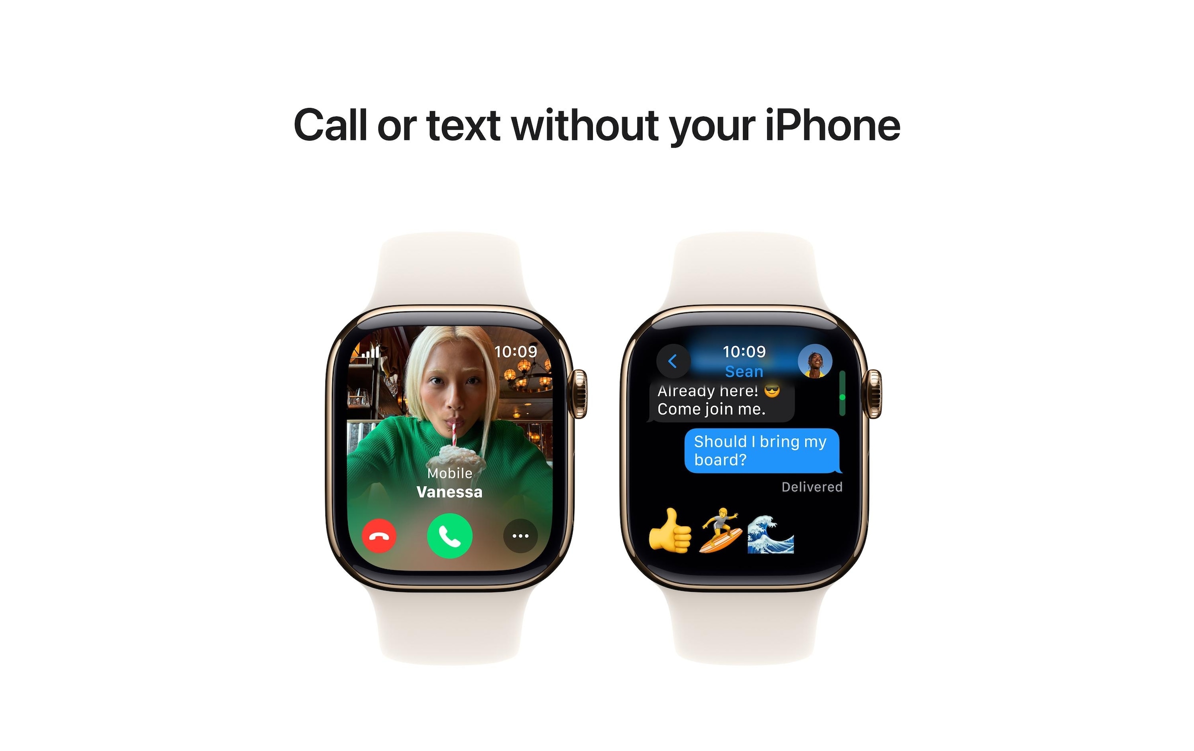 Apple Watch Series 10 Titan, 42 mm, GPS + Cellular, Sport Band S/M, Goldfarben