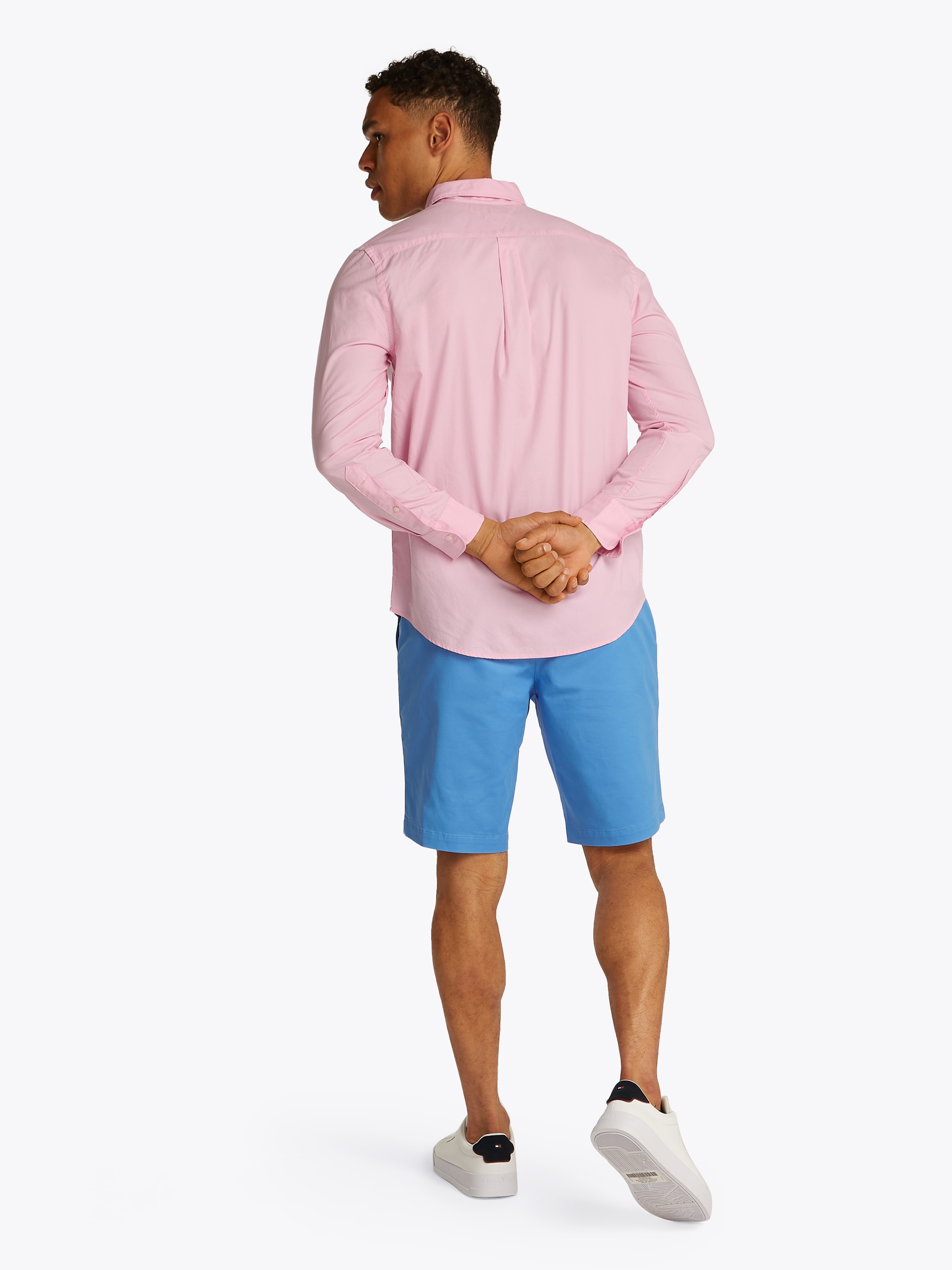 Tommy Hilfiger Businesshemd »FLEX POPLIN SOLID RF SHIRT mit Button-down und Rückenfalte«, unifarben, klassisch, regular fit, Baumwolle, Kragen
