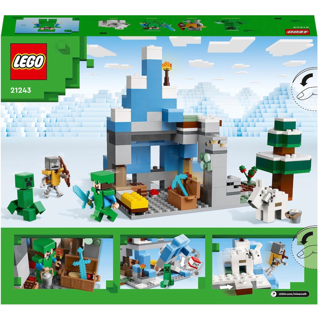 LEGO® Konstruktionsspielsteine »Die Vereisten Gipfel (21243), LEGO® Minecraft«, (304 St.), Made in Europe