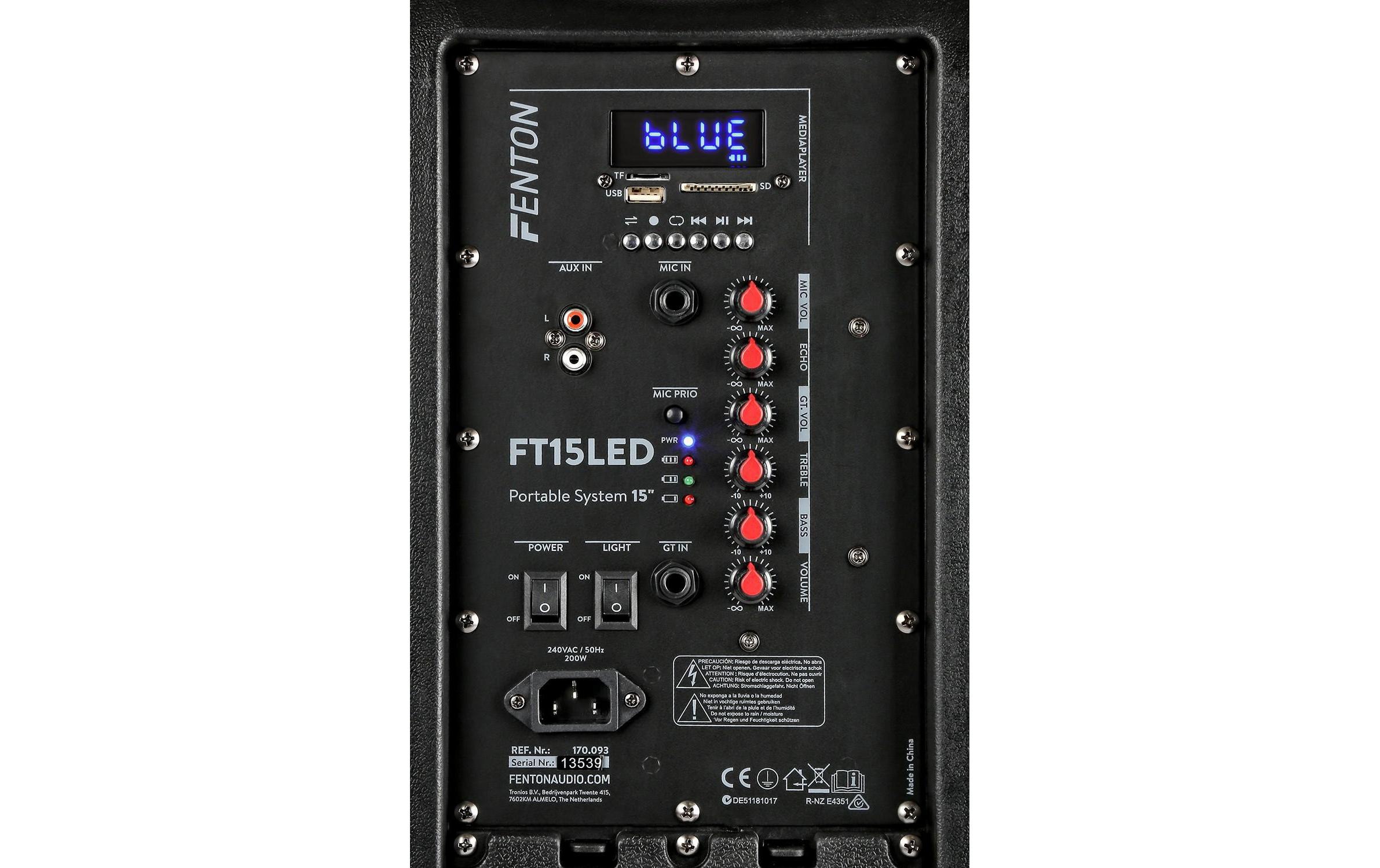Lautsprecher »Fenton FT15LED Aktiv Trolley-Speaker«