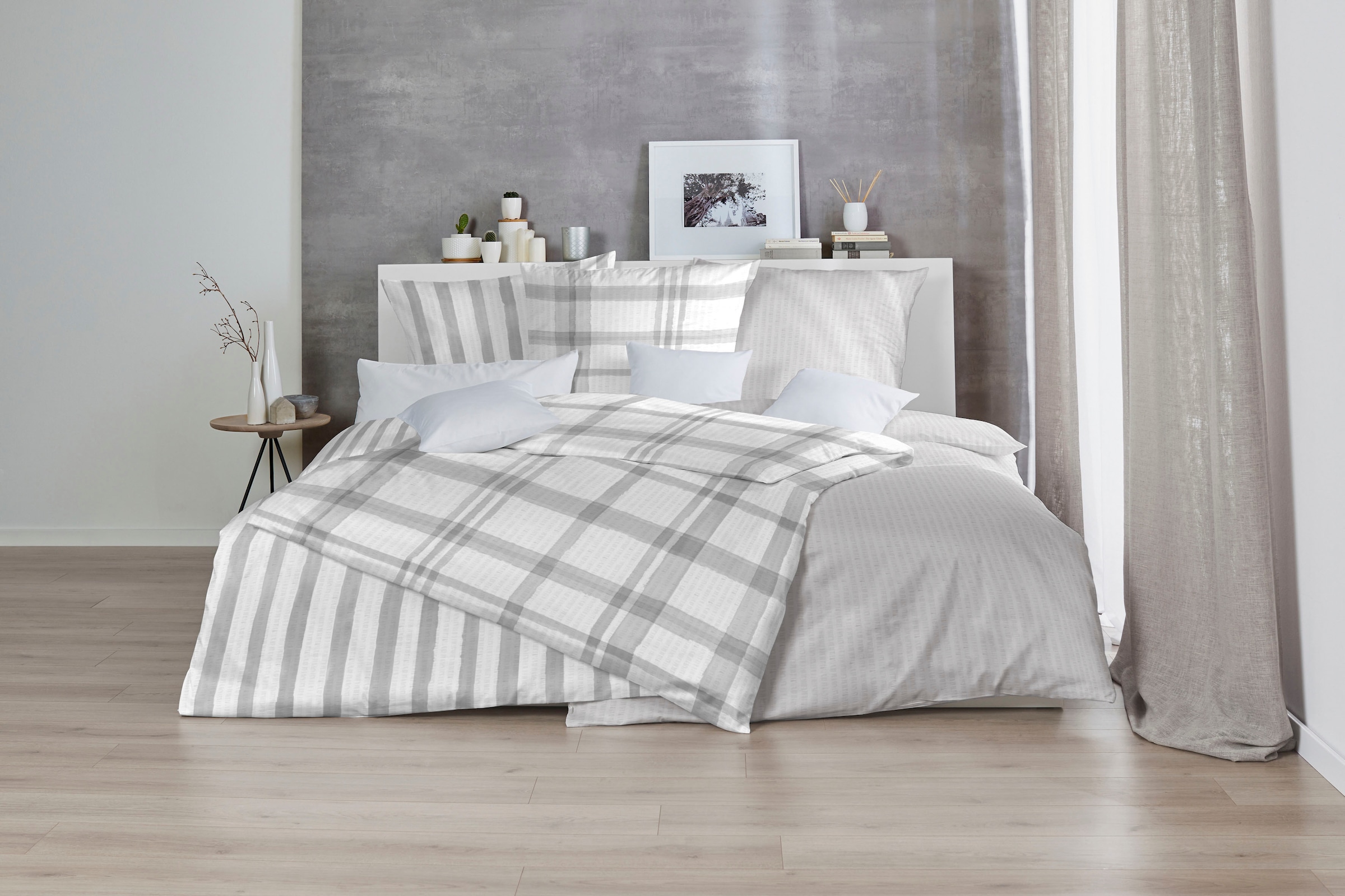 Primera Bettwäsche »Primera Soft-Seersucker-Bettwäsche Casilla«, in einem klassischen Karo-Design