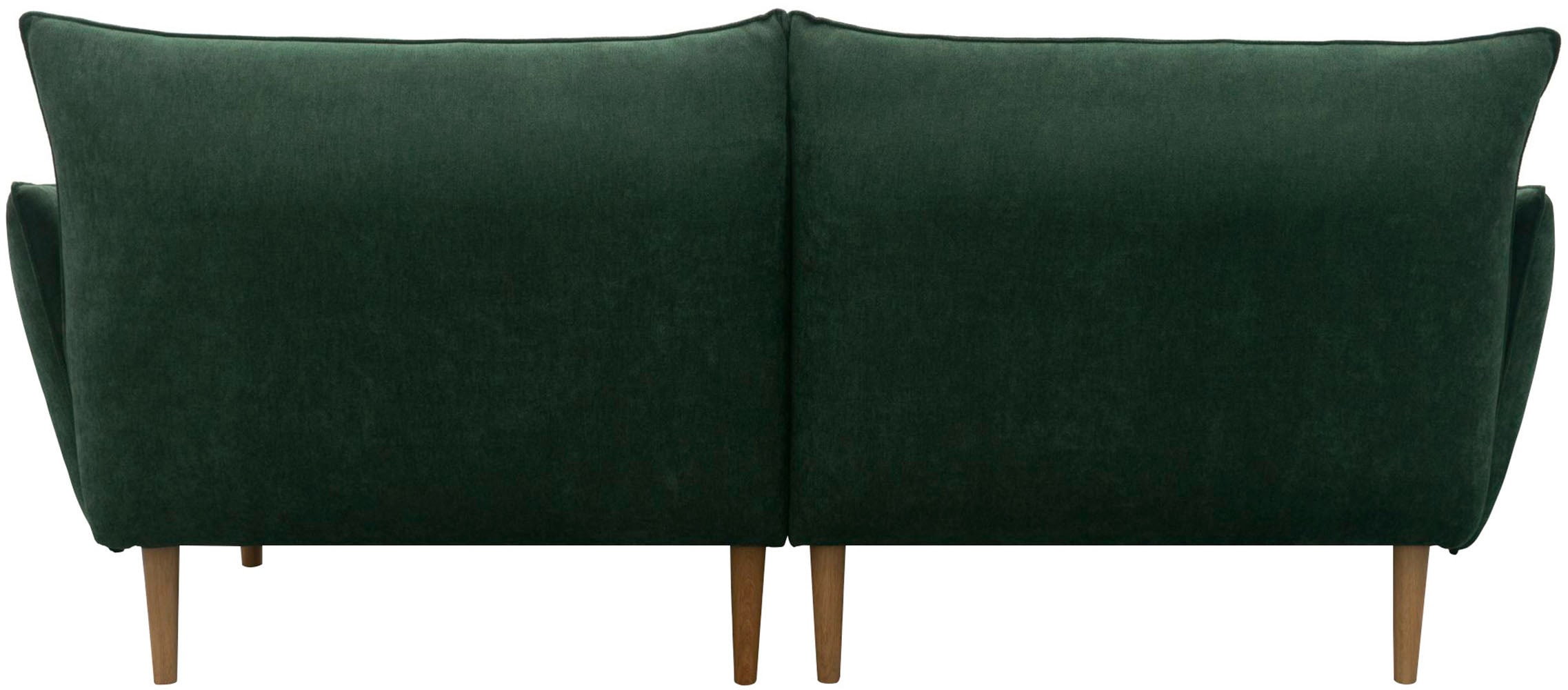DOMO collection Ecksofa »Leuven kompakte Stellmasse, Breite 200 cm, schmale Armlehnen, L-Form«, angenehm feste Polsterung, bodenfrei, 19 cm hohe Holzfüsse