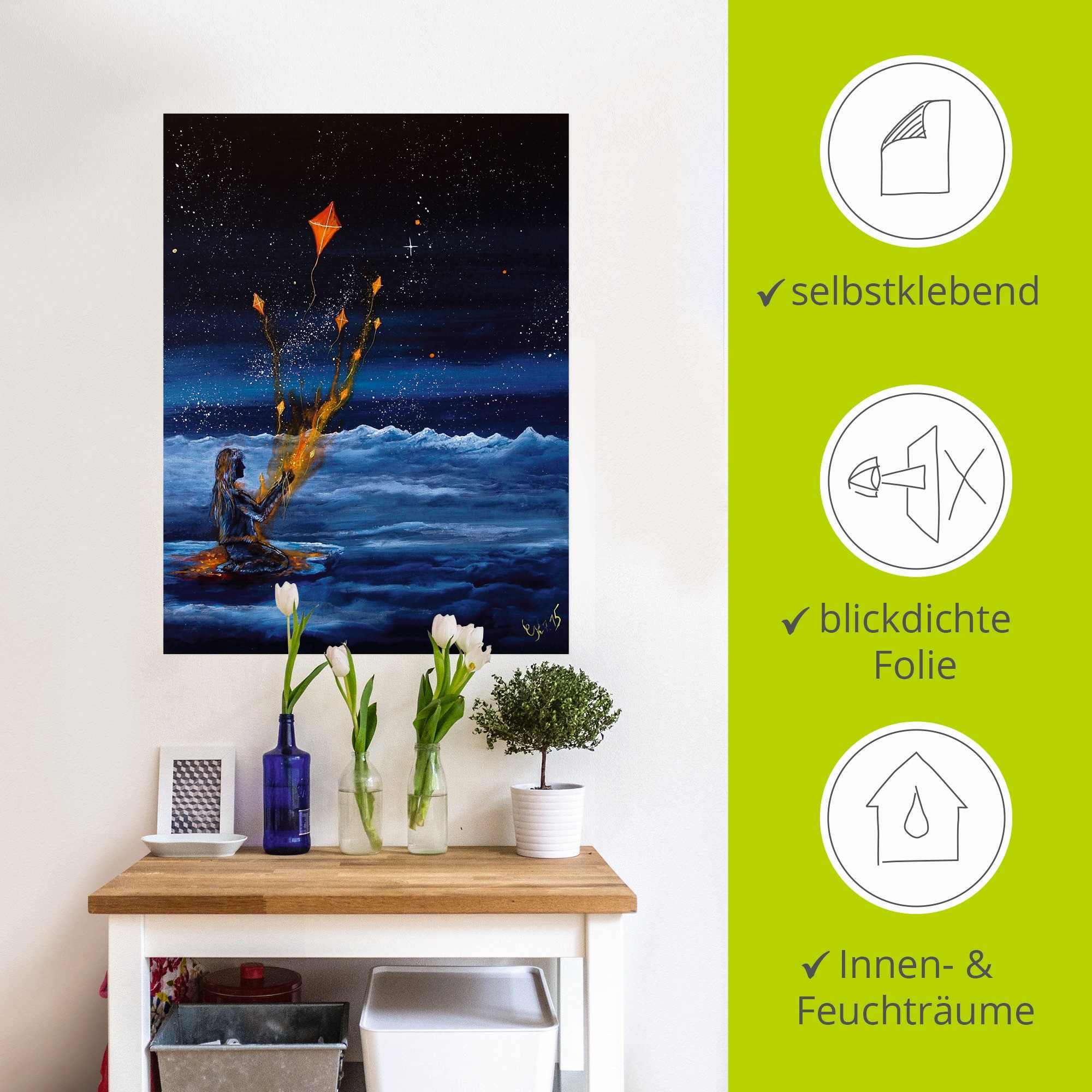Artland Wandbild »Himmlische Drachen«, Dark Fantasy, (1 St.), als Poster, Wandaufkleber in verschied. Grössen