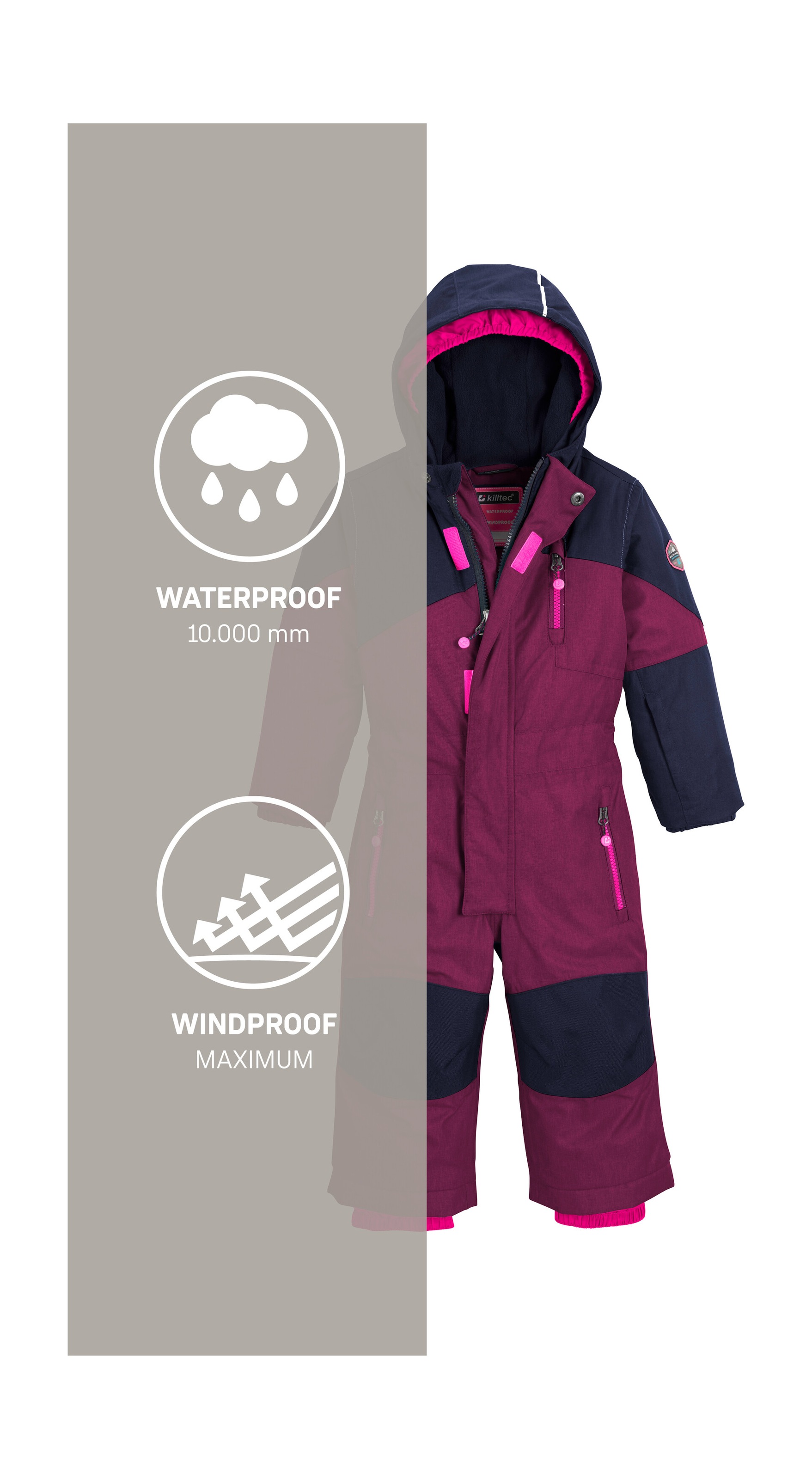 Killtec Skianzug »Kesley Mini«, Skioverall, wind- und wasserdicht, innen warmes Fleece