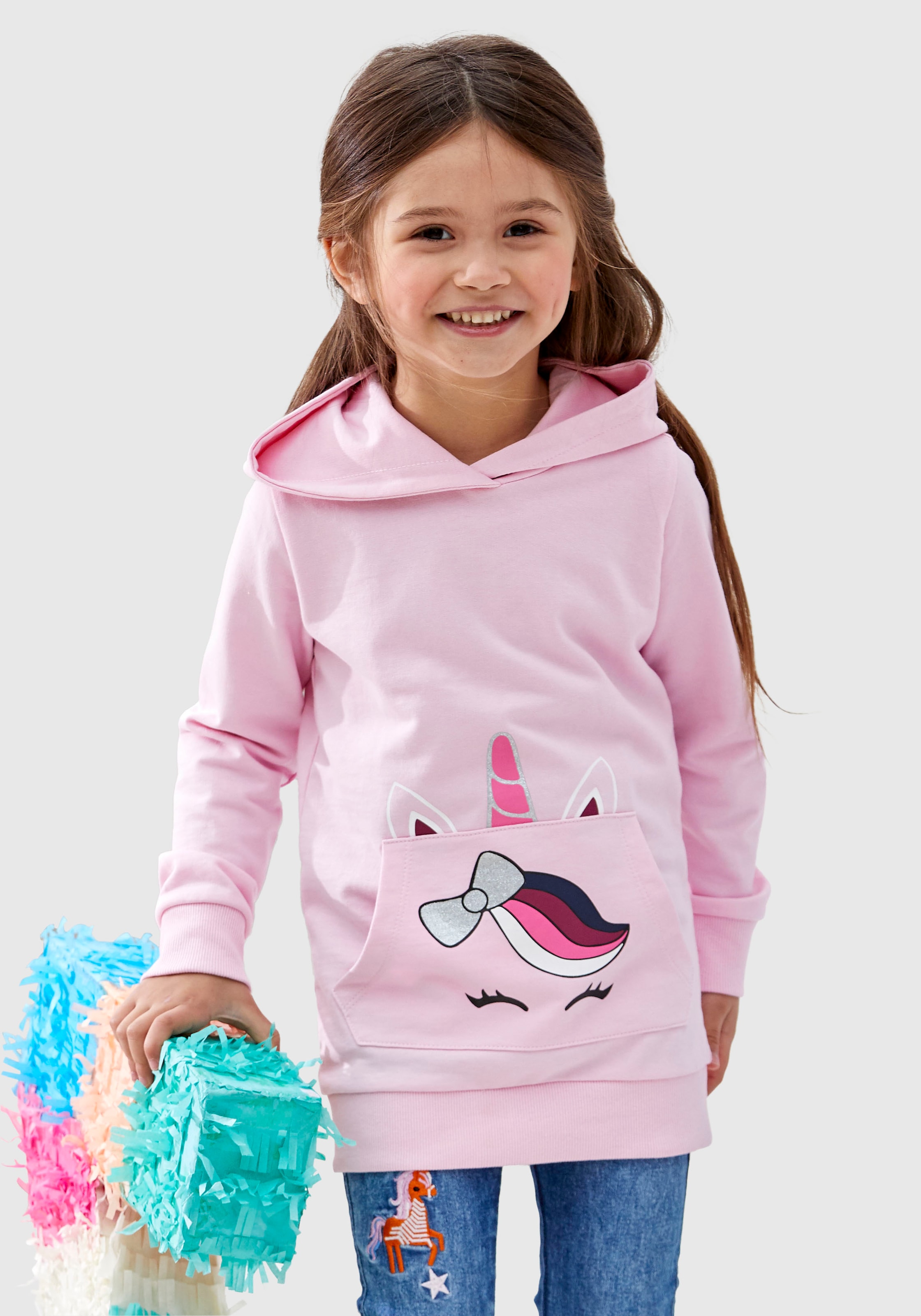✵ KIDSWORLD Longsweatshirt »für kleine mit | niedlichem Taschendruck online Jelmoli-Versand Mädchen«, ordern