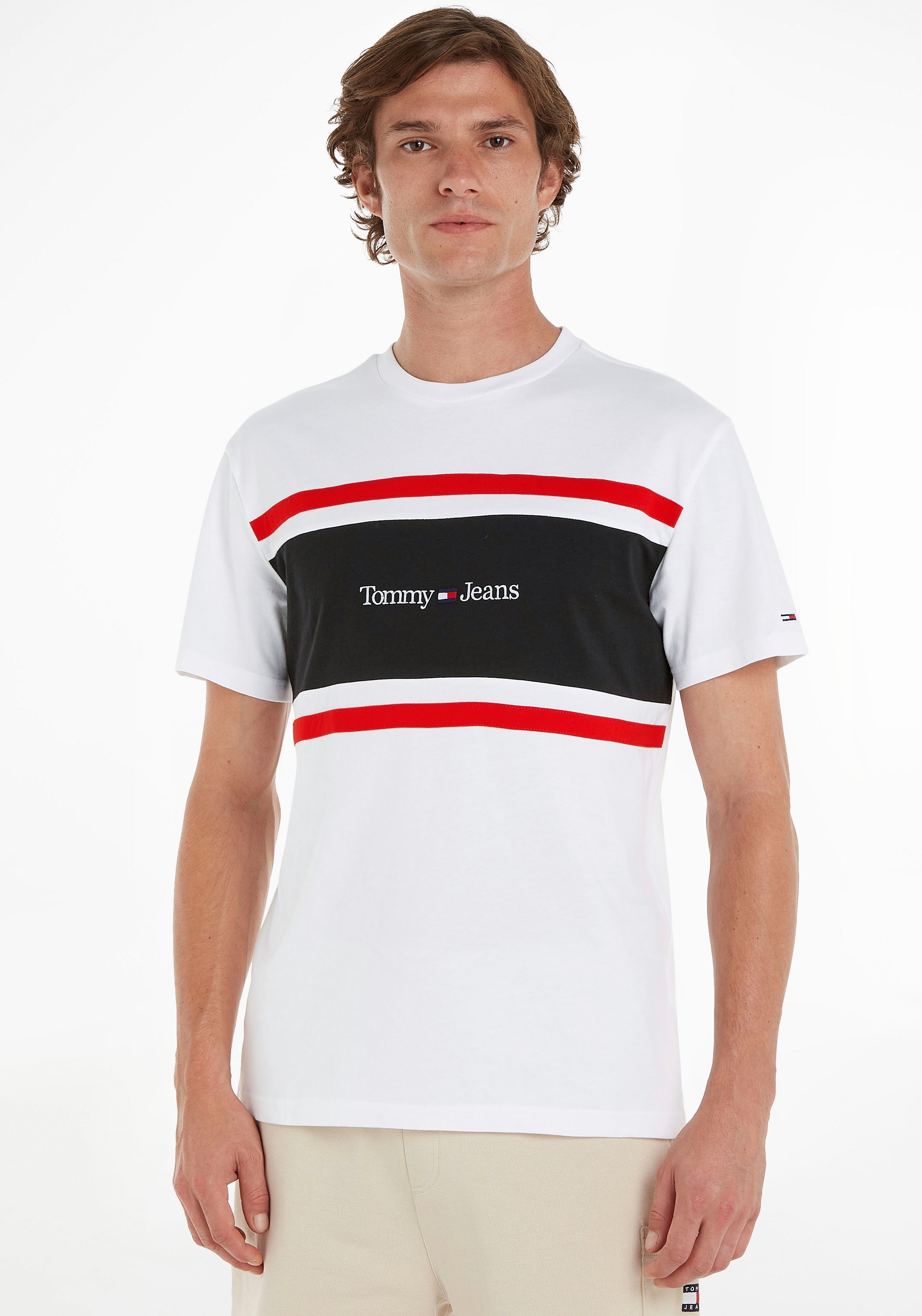»TJM Jelmoli-Versand SEW CLSC online | LINEAR T-Shirt mit Jeans Tommy TEE«, bestellen & CUT Streifen-Detail