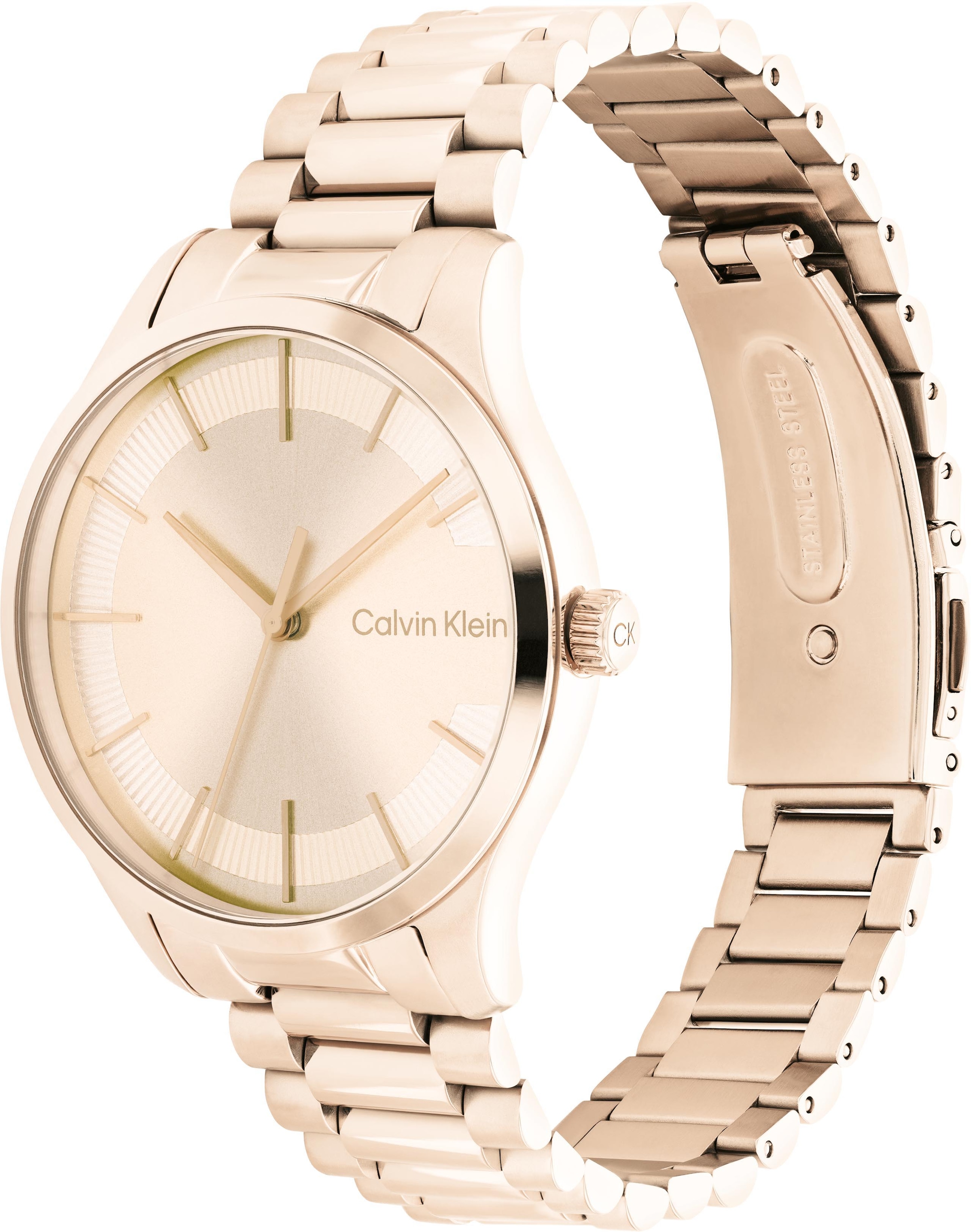 Calvin Klein Quarzuhr »Iconic Bracelet 35mm, 25200042«, Armbanduhr, Damenuhr, Mineralglas, Edelstahlarmband