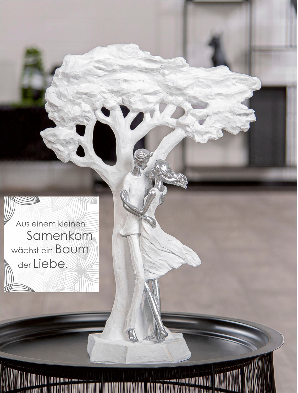 Casablanca by Gilde Dekofigur »Skulptur Paar; Baum Liebesblicke weiss H. 44 cm«