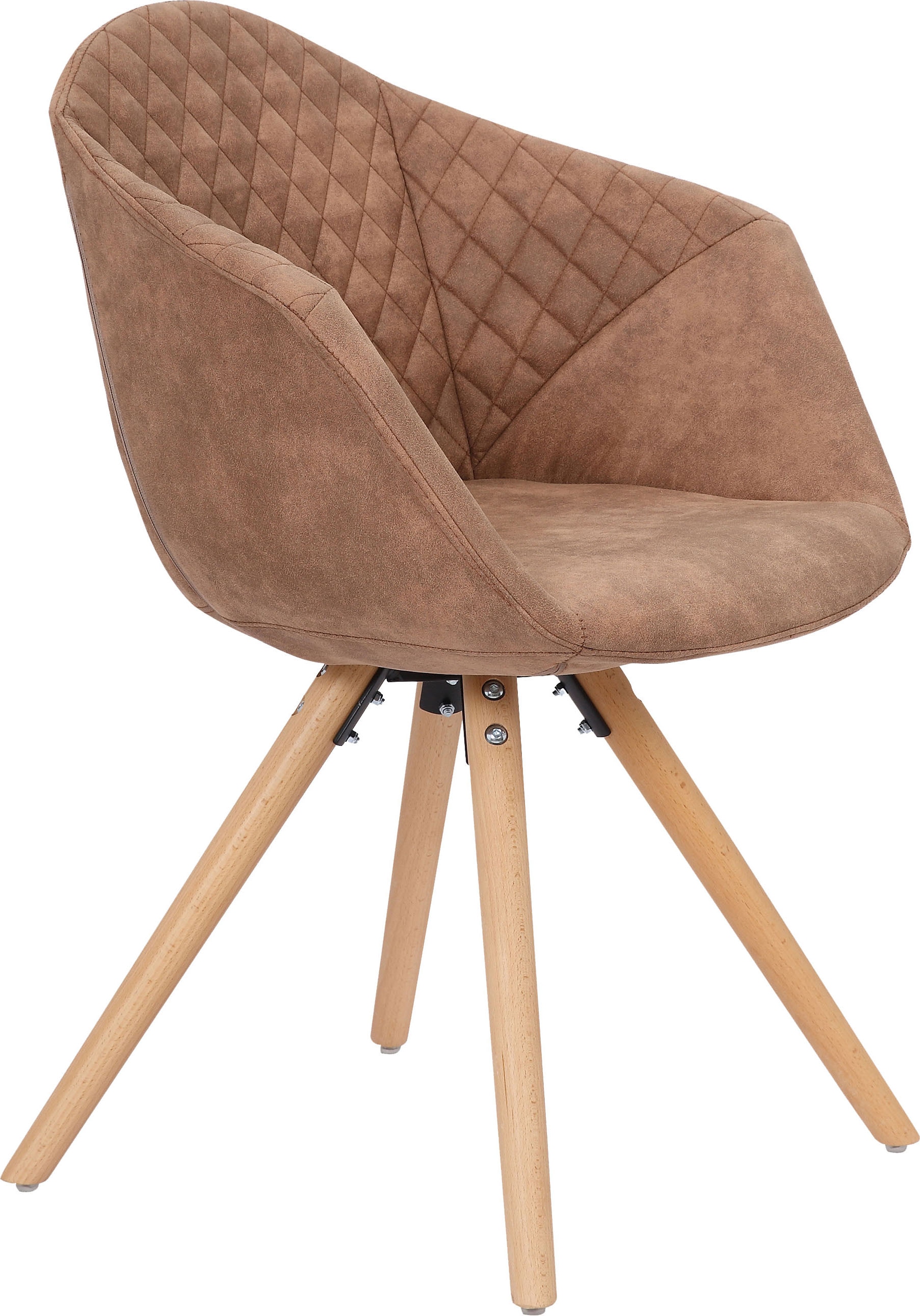 Kayoom Polsterstuhl »Stuhl Chadwick 110 2er-Set, stilvolles Design, in Naturfarben gehalten«, (Set), 2 St., bequem, Holzbeine, weich gepolstert, stilvolles Design