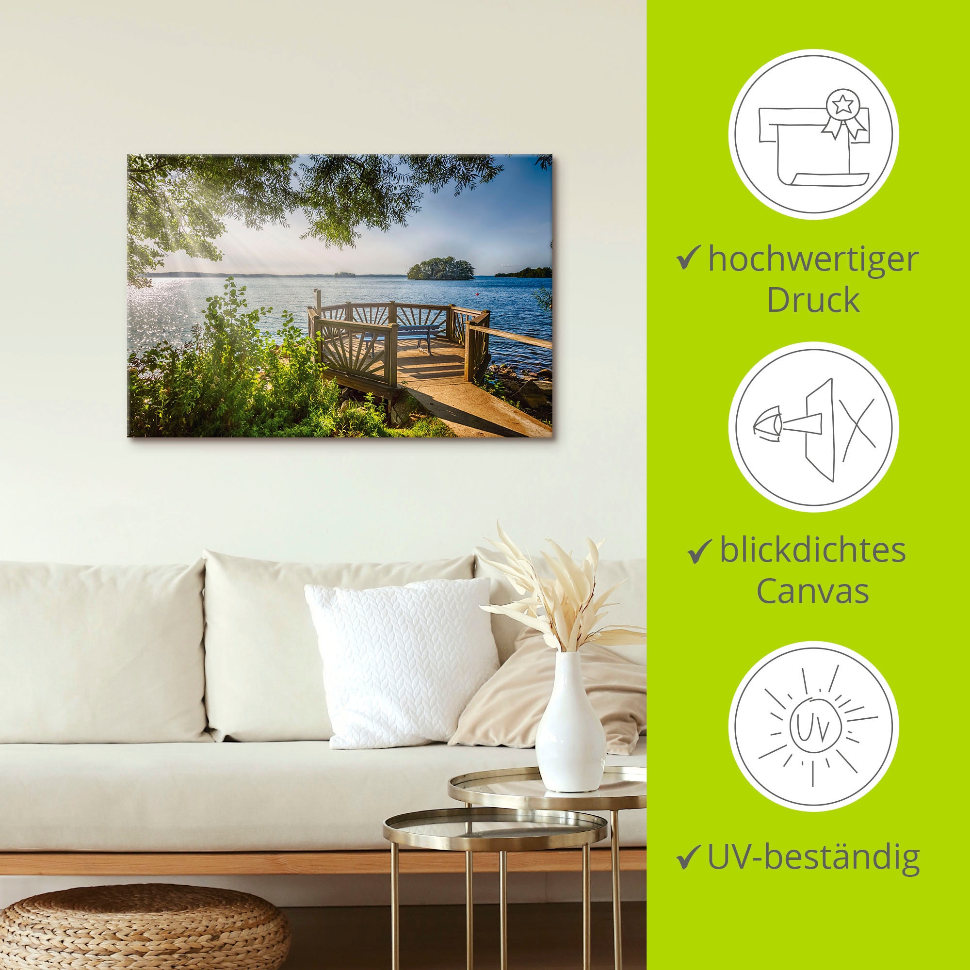 Artland Wandbild »Holsteinsche Schweiz Plöner See«, Gewässer, (1 St.), als Leinwandbild, Poster in verschied. Grössen