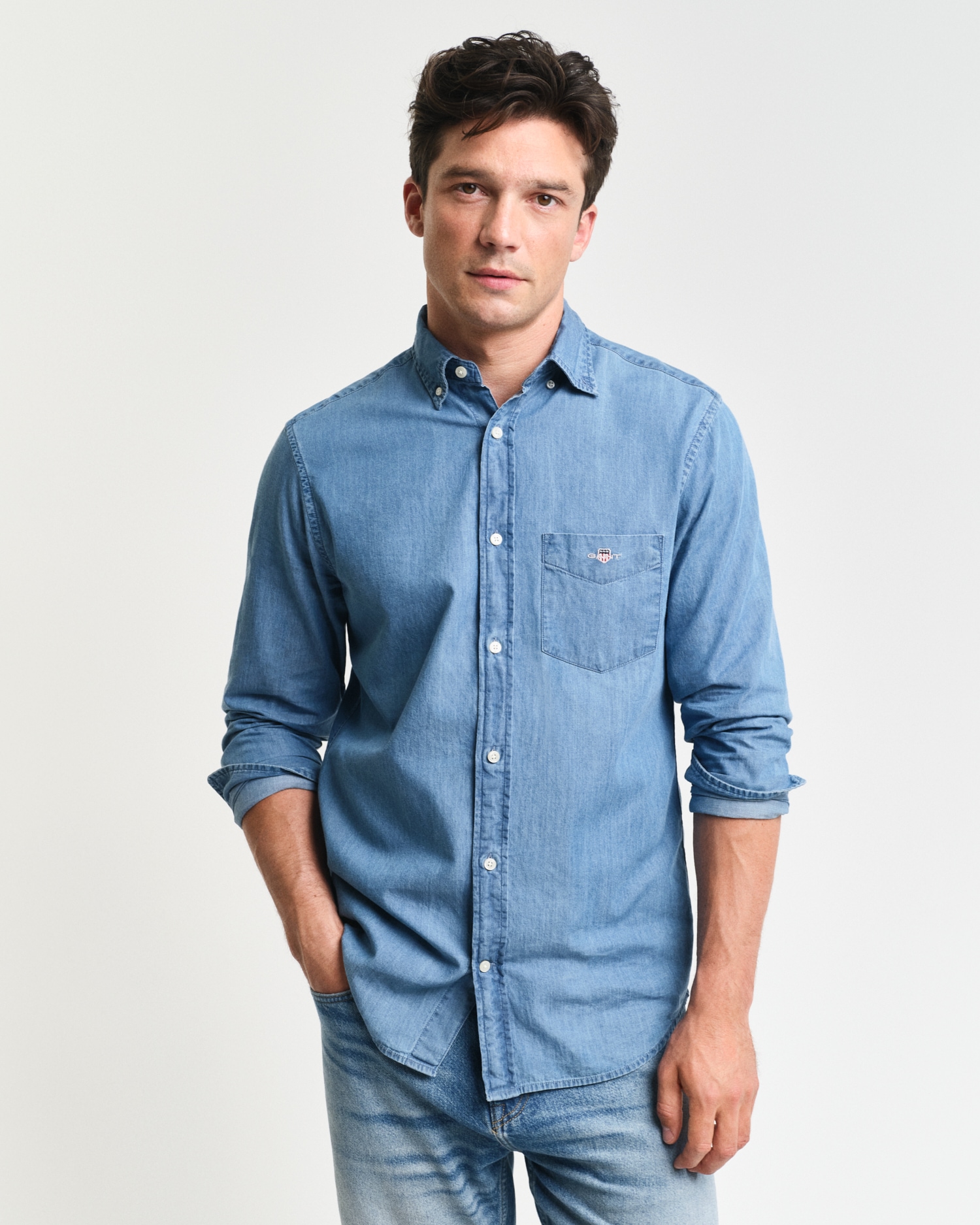 Gant Langarmhemd »Regular Fit Denimhemd Jeanshemd pflegeleicht«