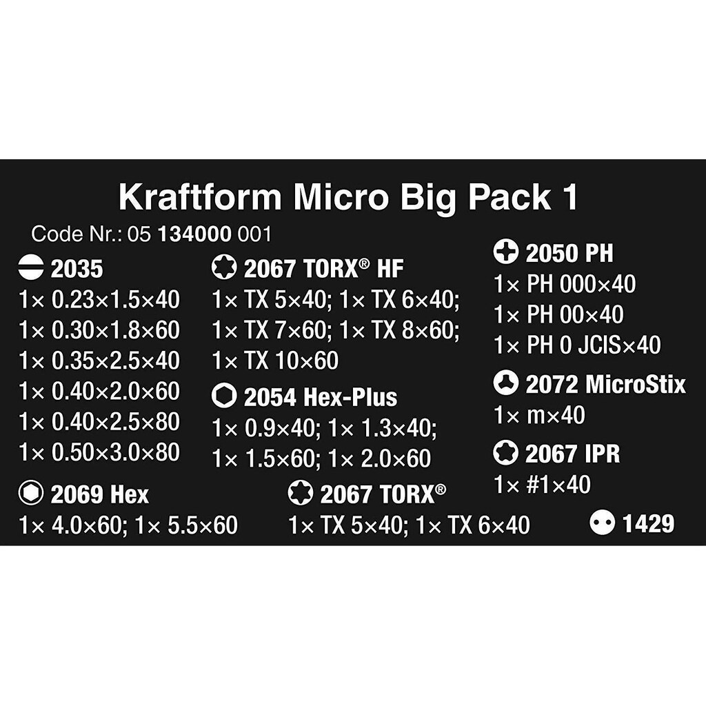 Wera Schraubendreher »Wera Kraftform Micro Big Pack 1 25-teilig«