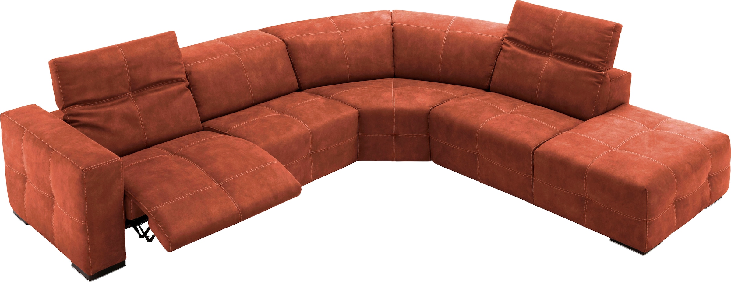 Egoitaliano Ecksofa "Sauvanne, Designsofa der Extraklasse, elegant und bequem, L-Form" wahlweise mit elektrischer Relaxfunktion, Kopfteilverstellung