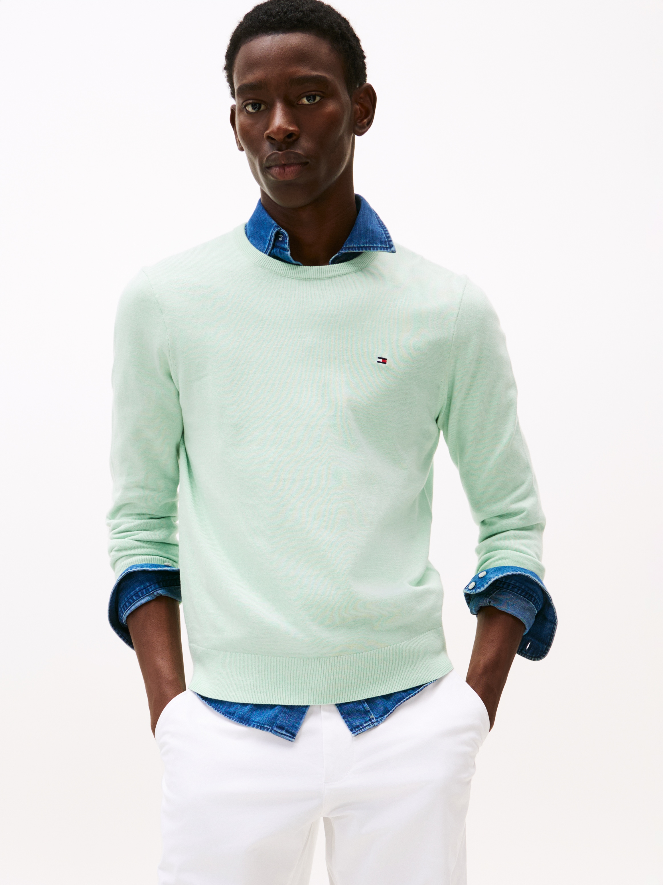 Tommy Hilfiger Rundhalspullover "ESSENTIAL COTTON" Crewneck Regular Fit Premium Mode
