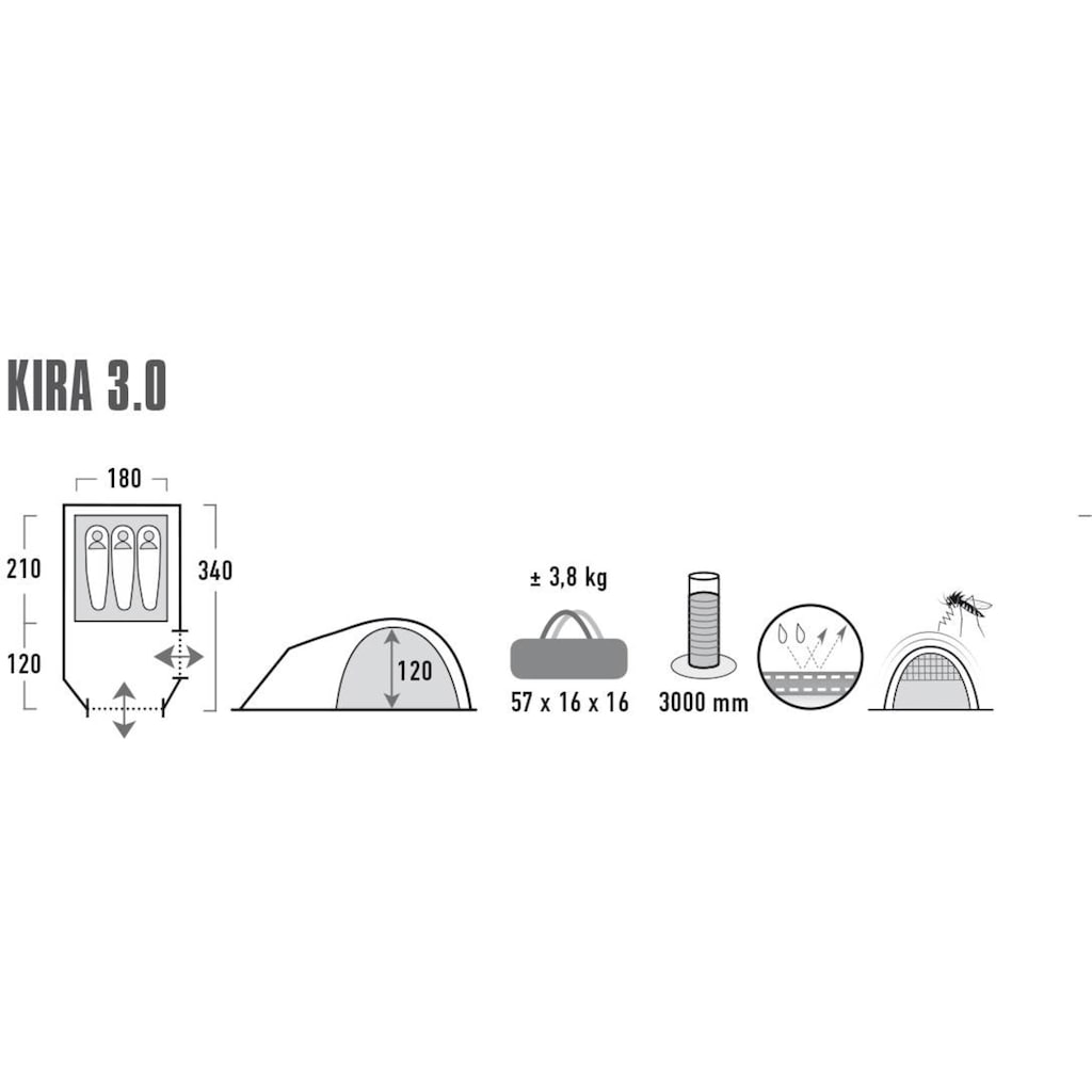 High Peak Kuppelzelt »Zelt Kira 3.0«, 3 Personen, (mit Transporttasche)