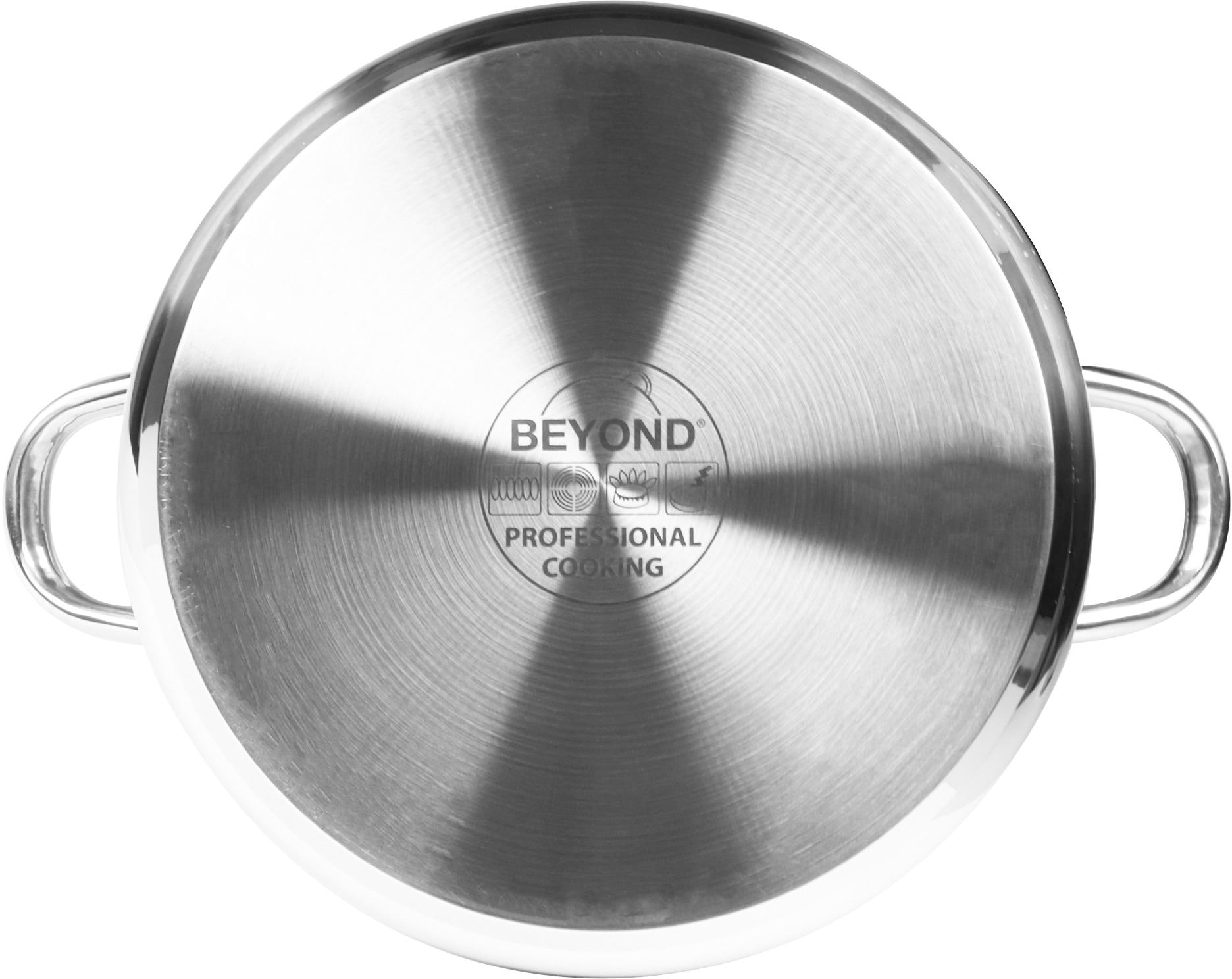 BEYOND Topf-Set, Edelstahl 18/8, (Set, 3 tlg., 1 Kochtopf mit Glasdeckel Ø 24 cm, 1 Siebeinsatz Ø 21,5 cm), Kochen,Braten,Schmoren,Backen,Dünsten,Dämpfen,Blanchieren,Induktion