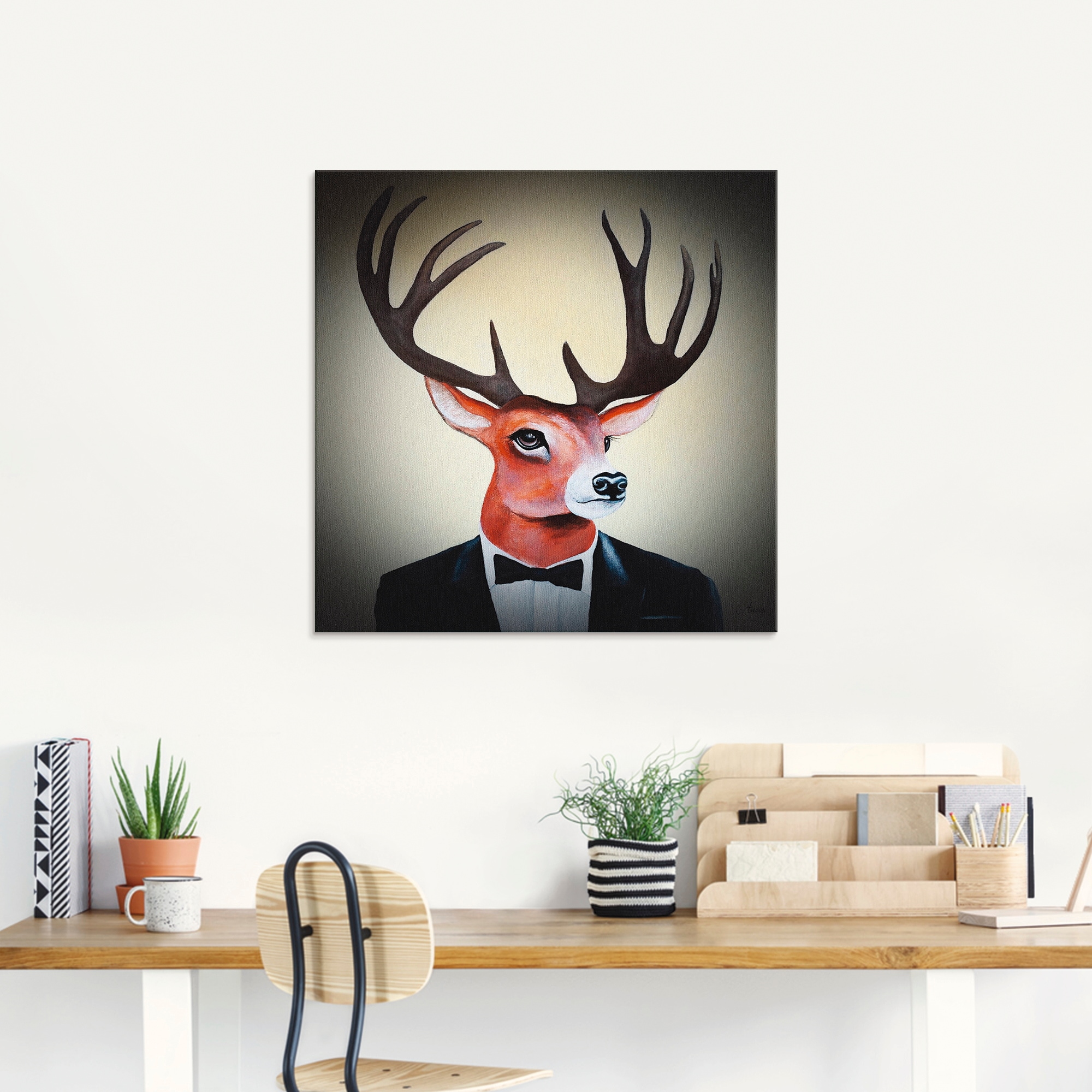 Artland Glasbild »Undercover Hirsch«, Humor, (1 St.), in verschiedenen Grössen