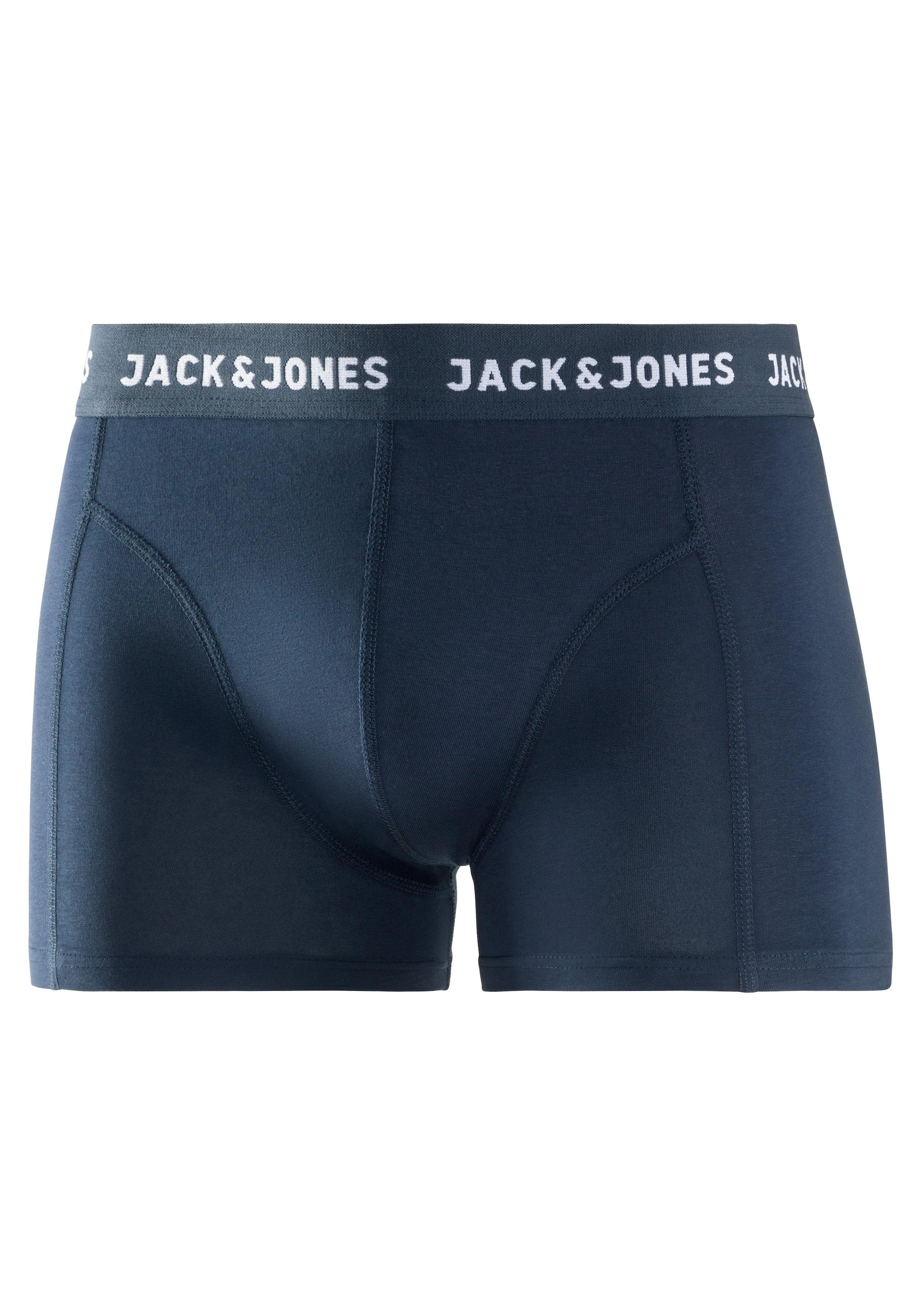 Jack & Jones Boxer »JACANTHONY im 3er Pack mit Logo-Bund und weichem Griff«, (Packung, 3 St.), unifarben mit Farbeinsatz, modisch, eng anliegend, Baumwollmischung
