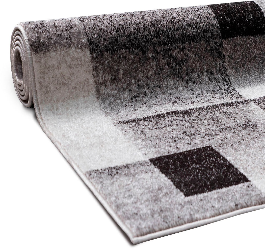 my home Teppich »Corine«, rechteckig, 9 mm Höhe, mit besonders weichem Flor, Kurzflor, modernes Karo-Design, grafisch