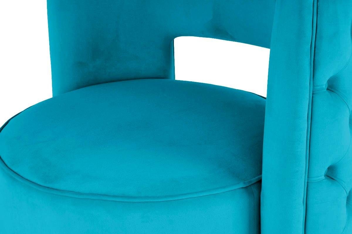 Kayoom Sessel »Drehsessel Beverly 125, drehbar, Gestell aus Eisen,samtige Oberfläch«, (1 St.), rund, glamourös, gesteppter Rücken, abgerundete,Drehsessel