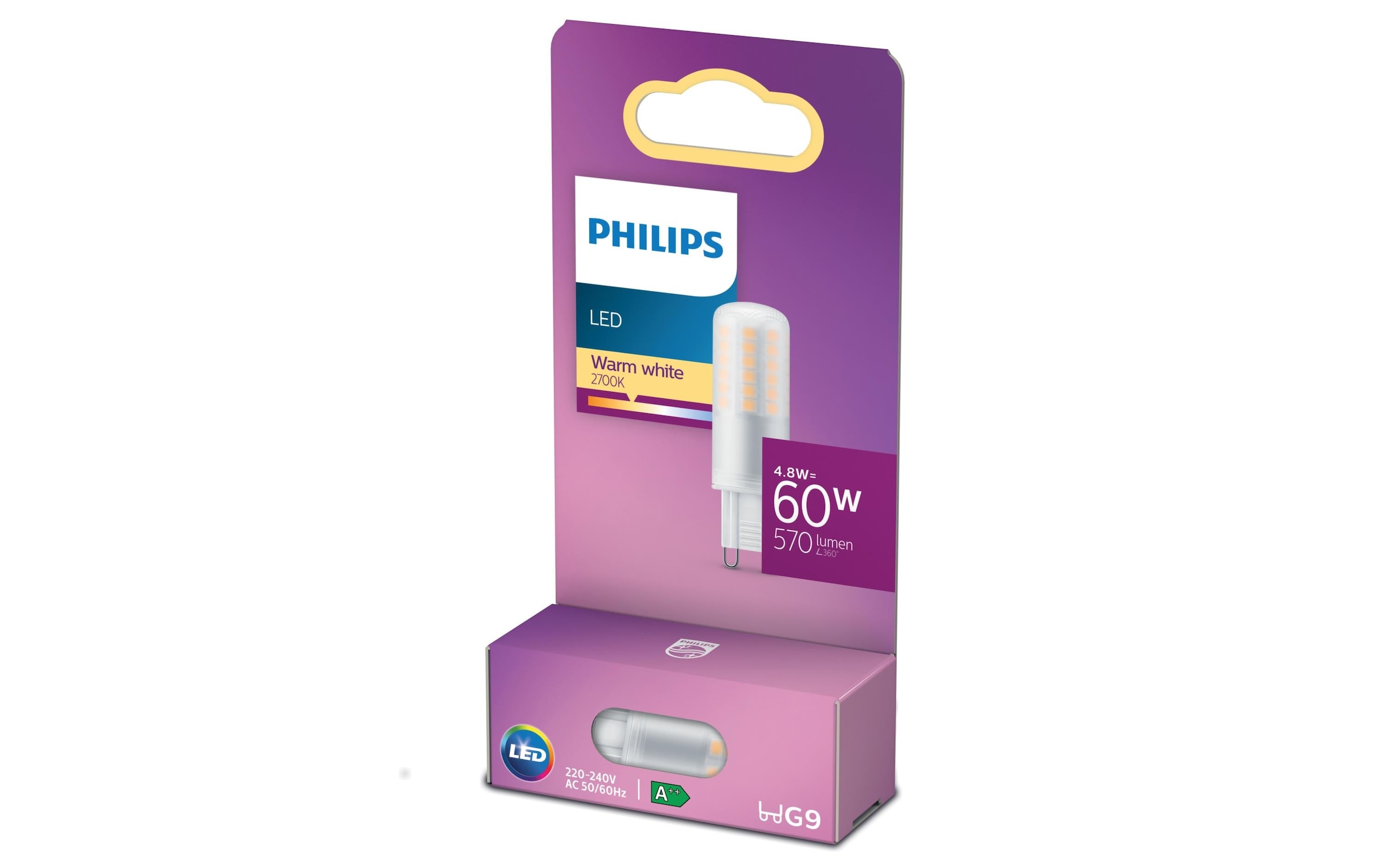 Philips LED-Leuchtmittel »45142 W (60 W) G9 Warmw«, G9, Warmweiss