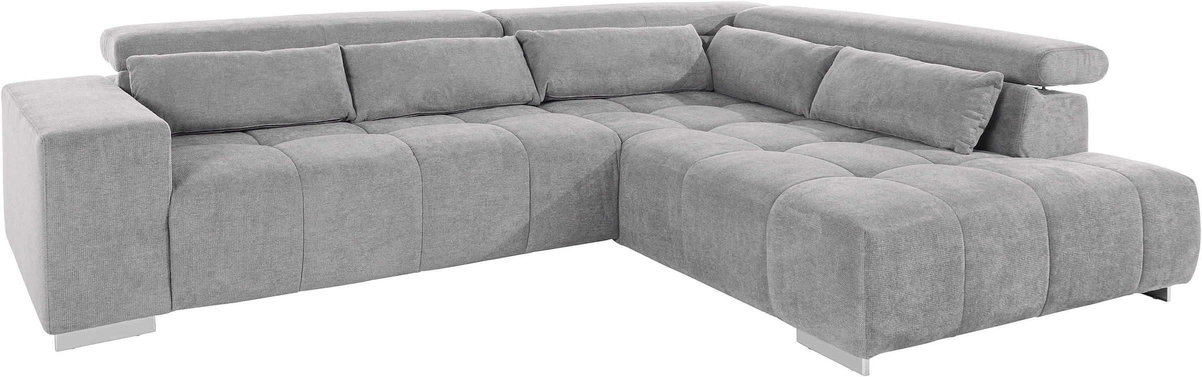 COTTA Ecksofa »Orion L-Form«, mit Kopfteilverstellung & 5 Nierenkissen